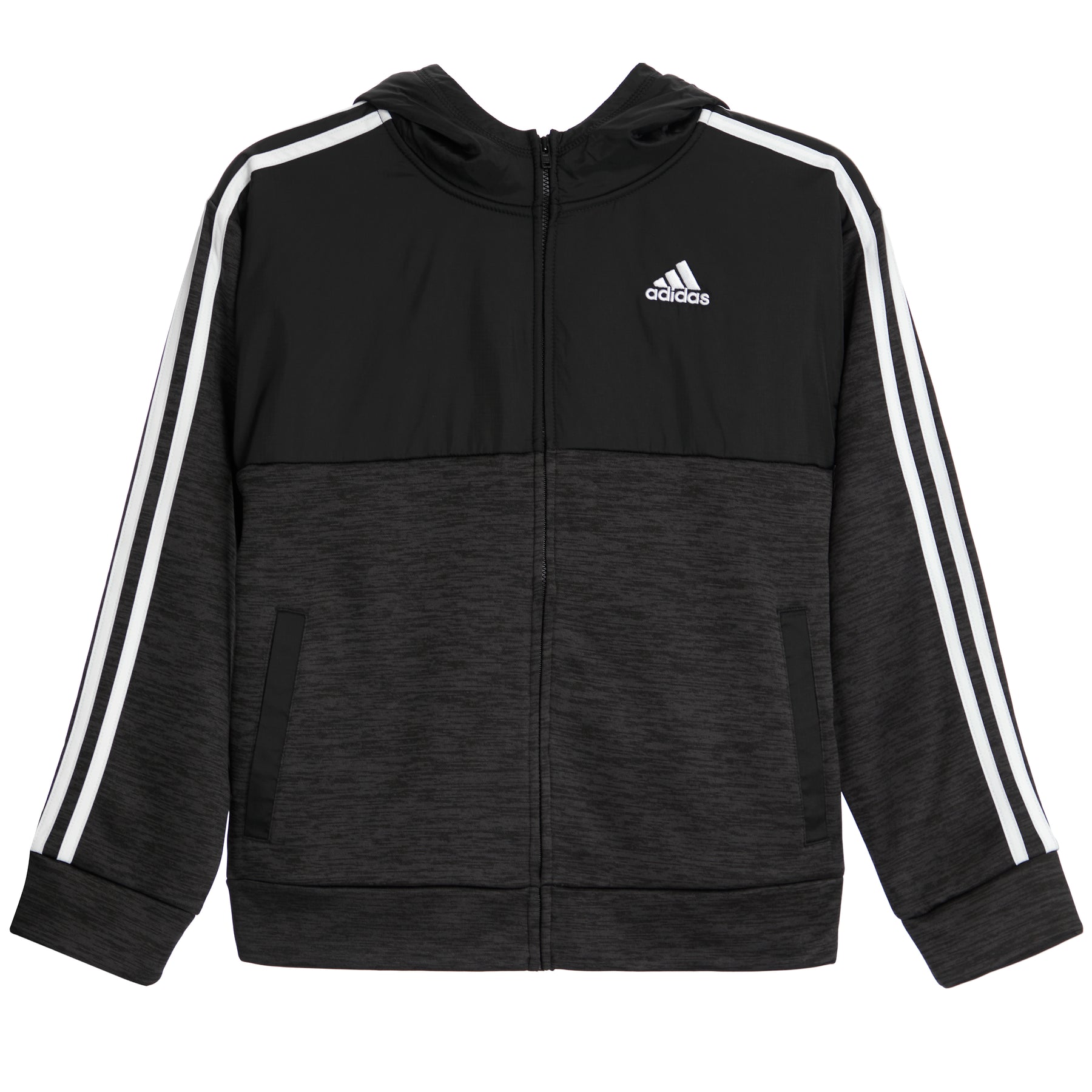 Melange Mixed Fleece Hooded Zip