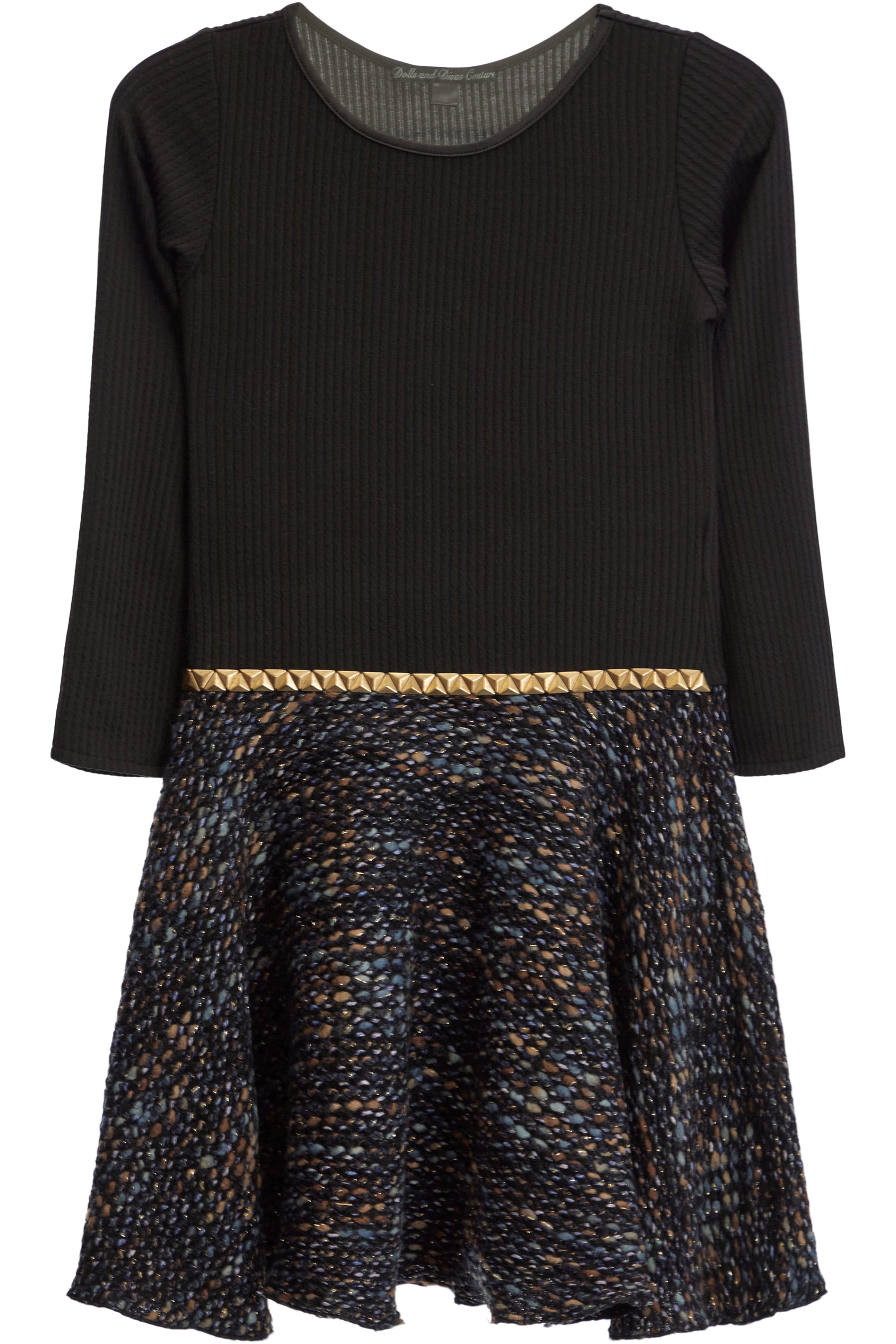 Aria Skater Dress With Tweed Skirt