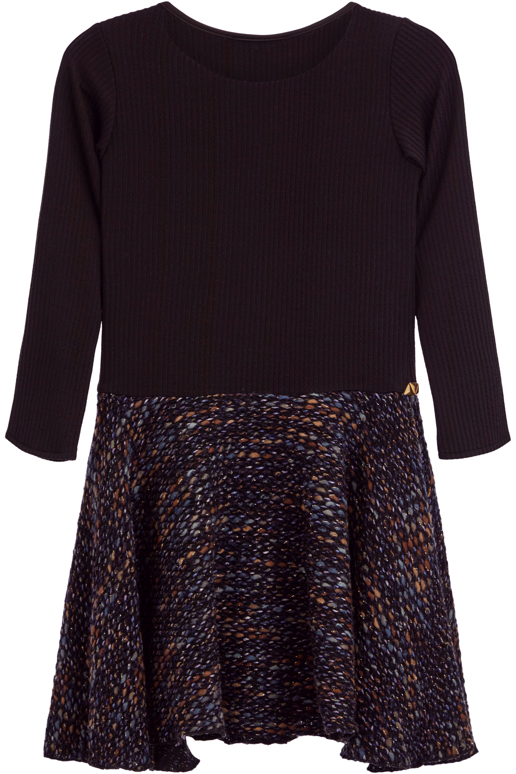 Aria Skater Dress With Tweed Skirt