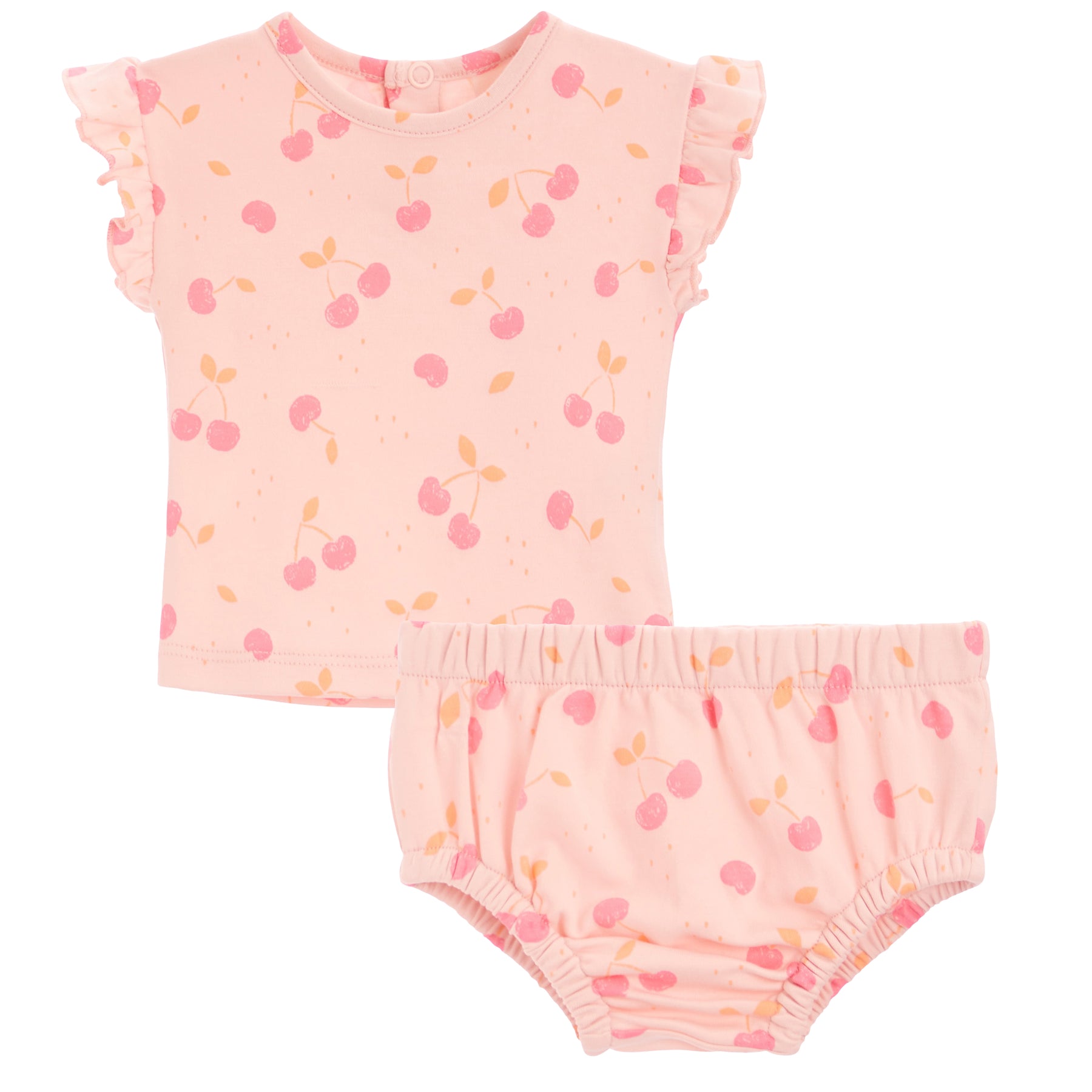 Pink Cherries Ruffle Set