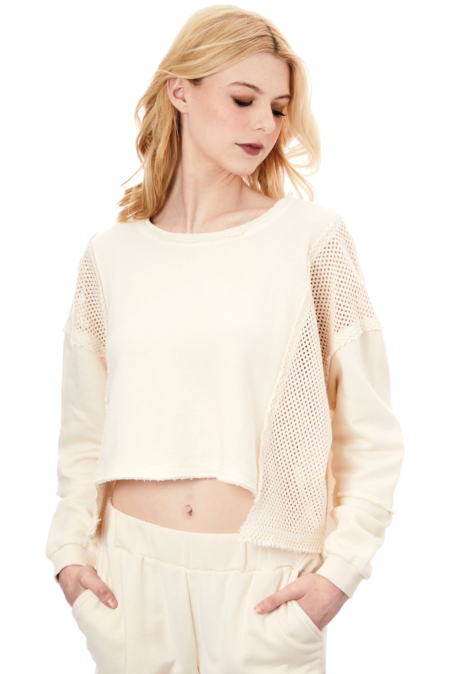 Mesh Crochet FT Crewneck