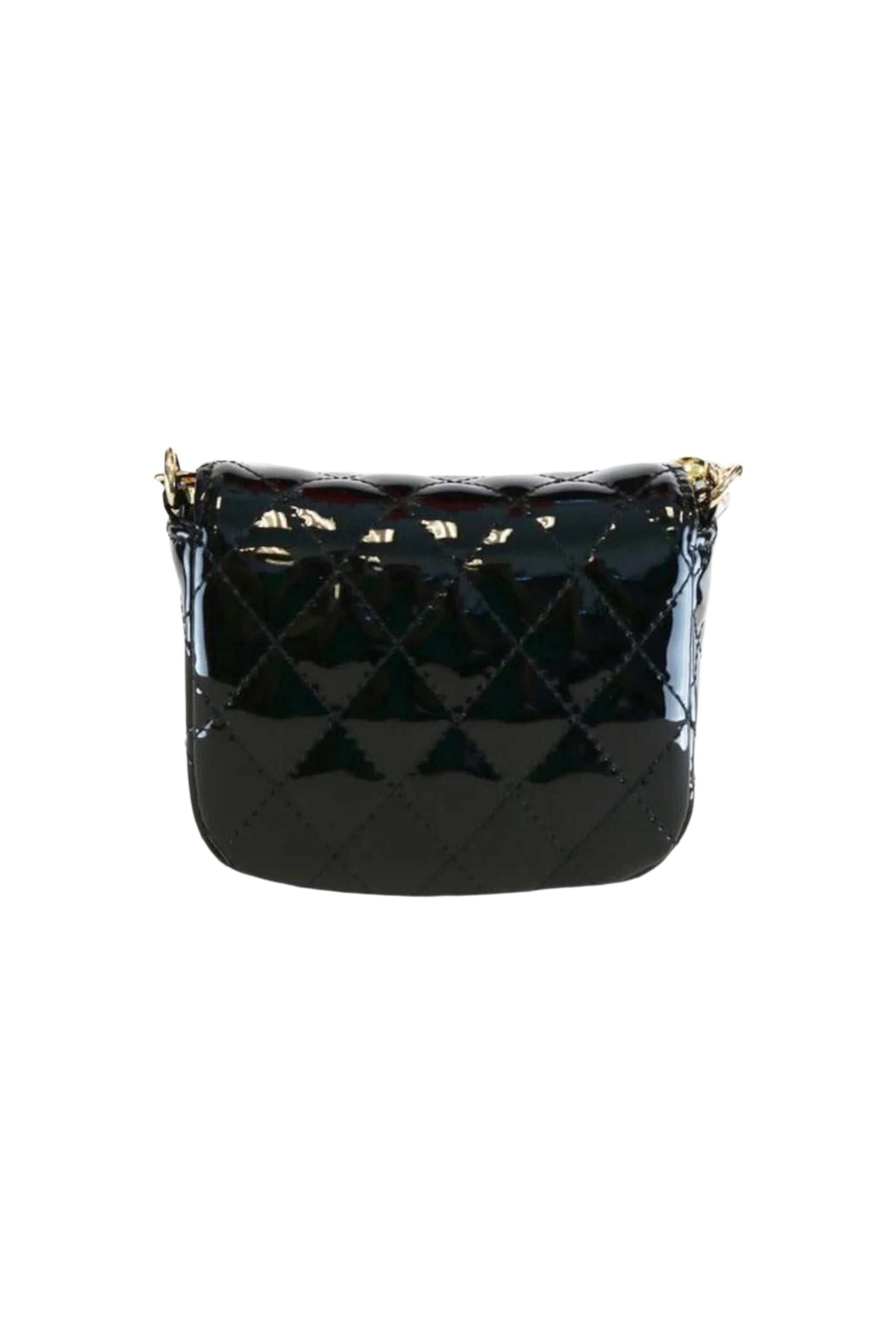 Patent Embellished Quilted Handbag