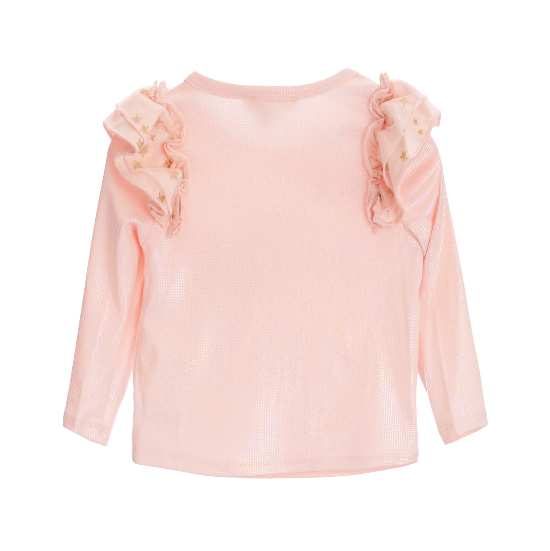 Ruffle Shoulder Top with Shooting Star
