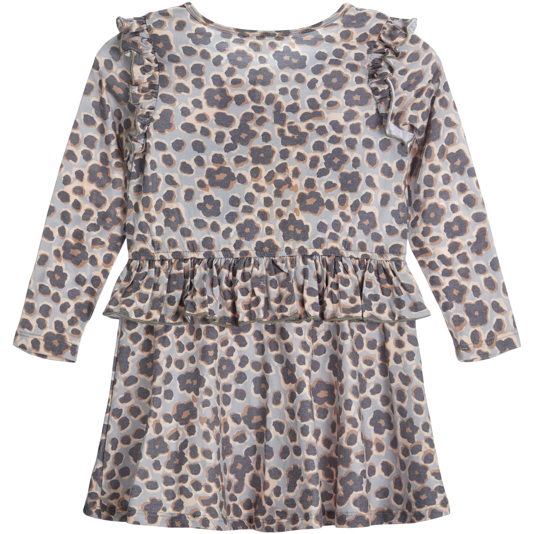 Leopard Ruffle Dress with Rainbow