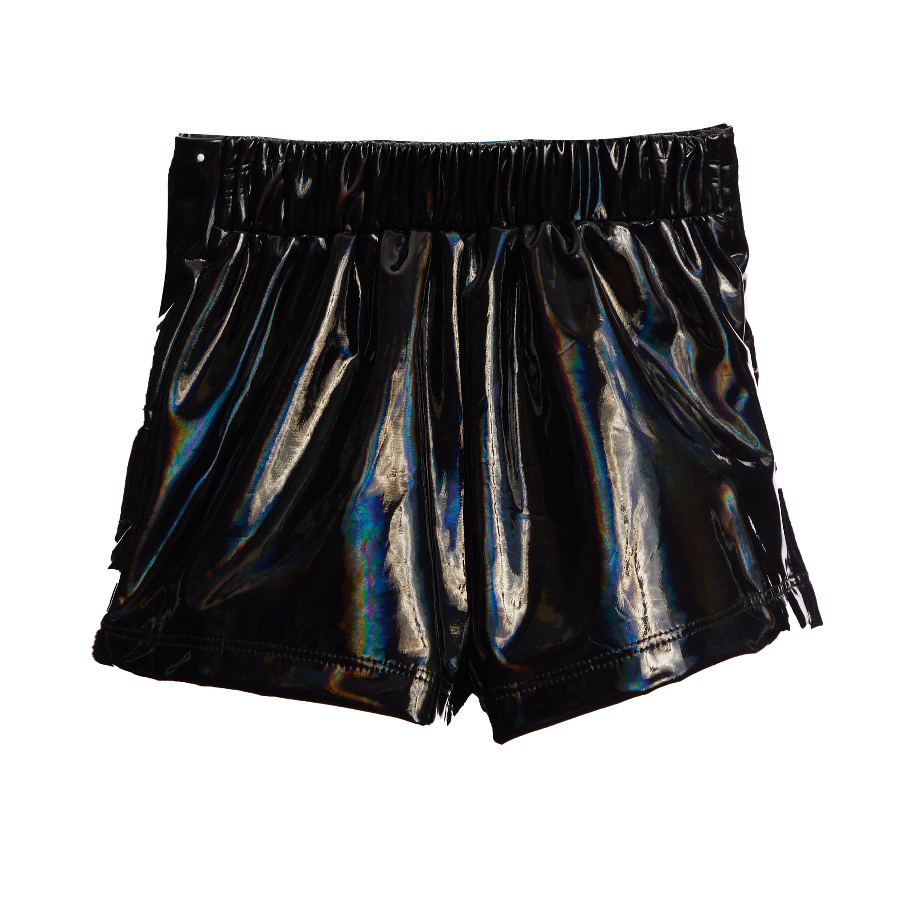 Faux Leather Skort with Patch Detail