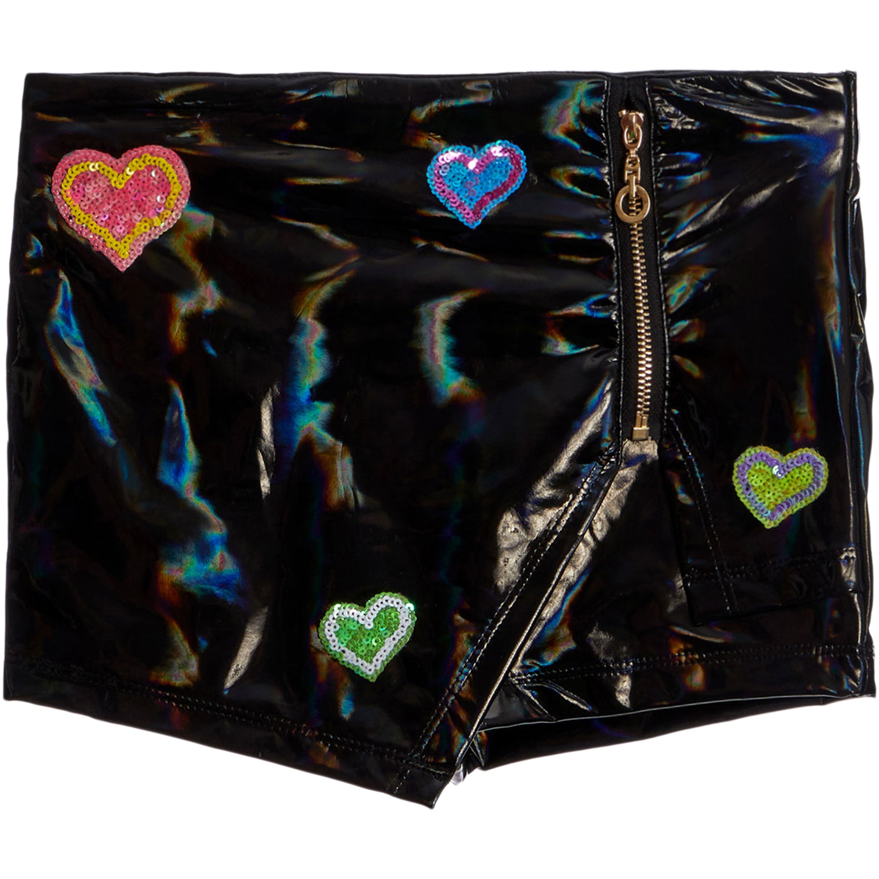 Faux Leather Skort with Hearts