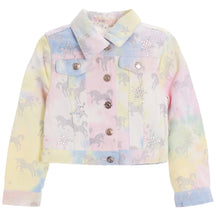 Tie Dye Denim Jacket with Unicorn