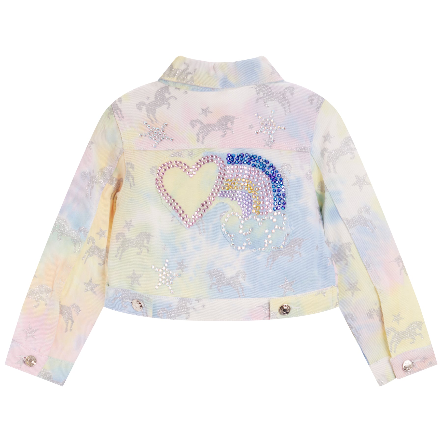 Tie Dye Denim Jacket with Unicorn