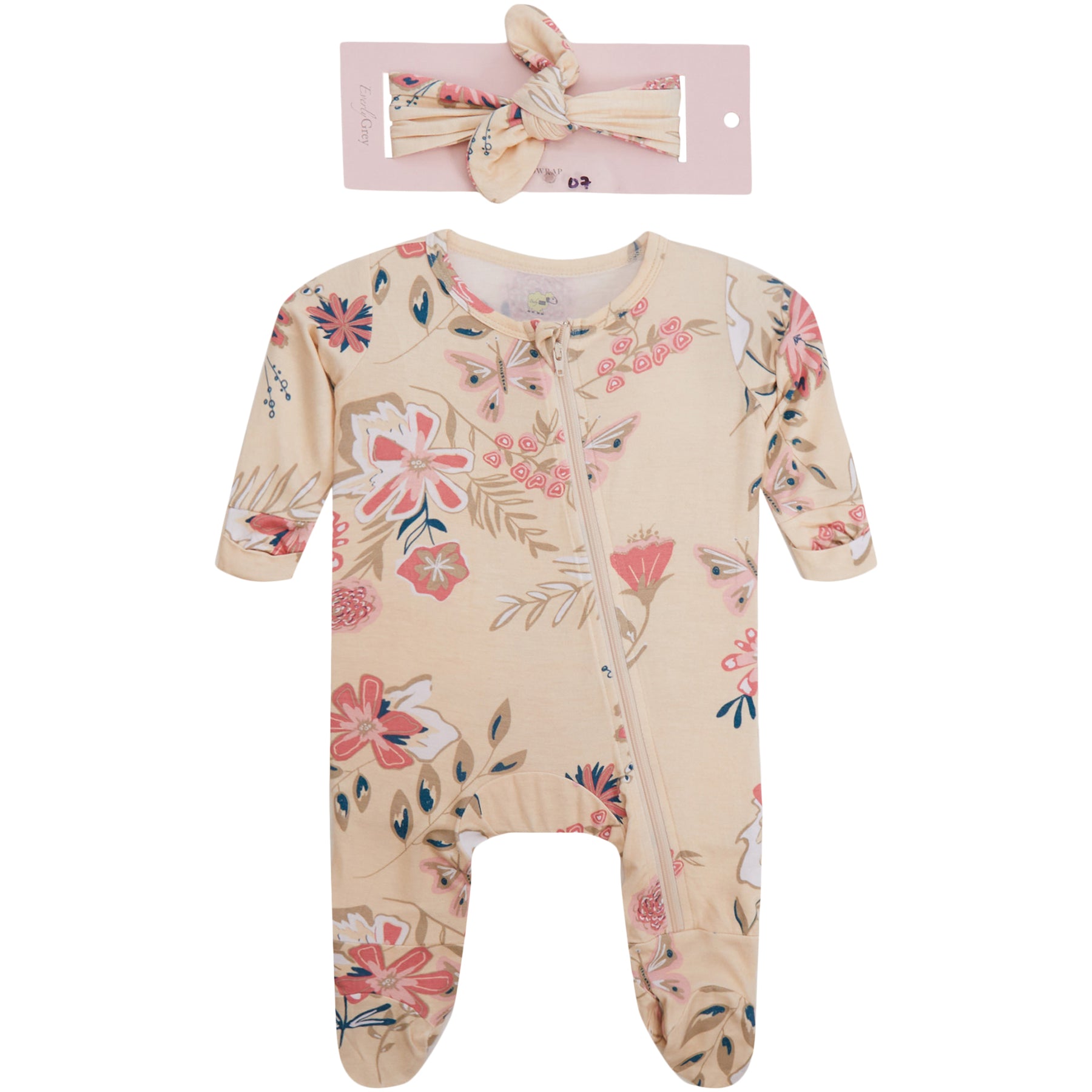 Wild Flower Footie with Headband