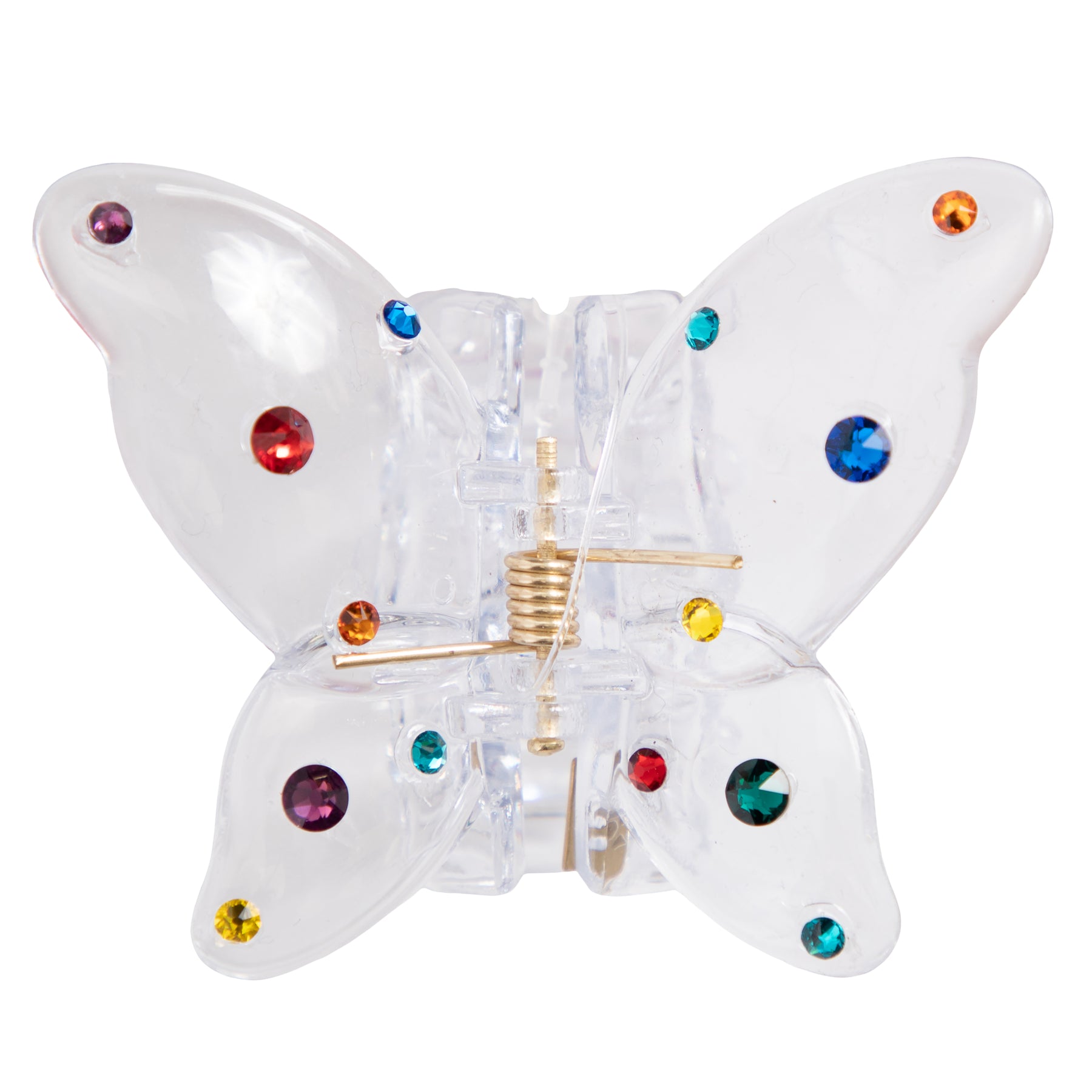 Rainbow Rhinestone Butterfly Clip