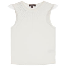 Embellished Jersey And Pleated Mesh Tee