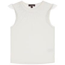 Embellished Jersey And Pleated Mesh Tee