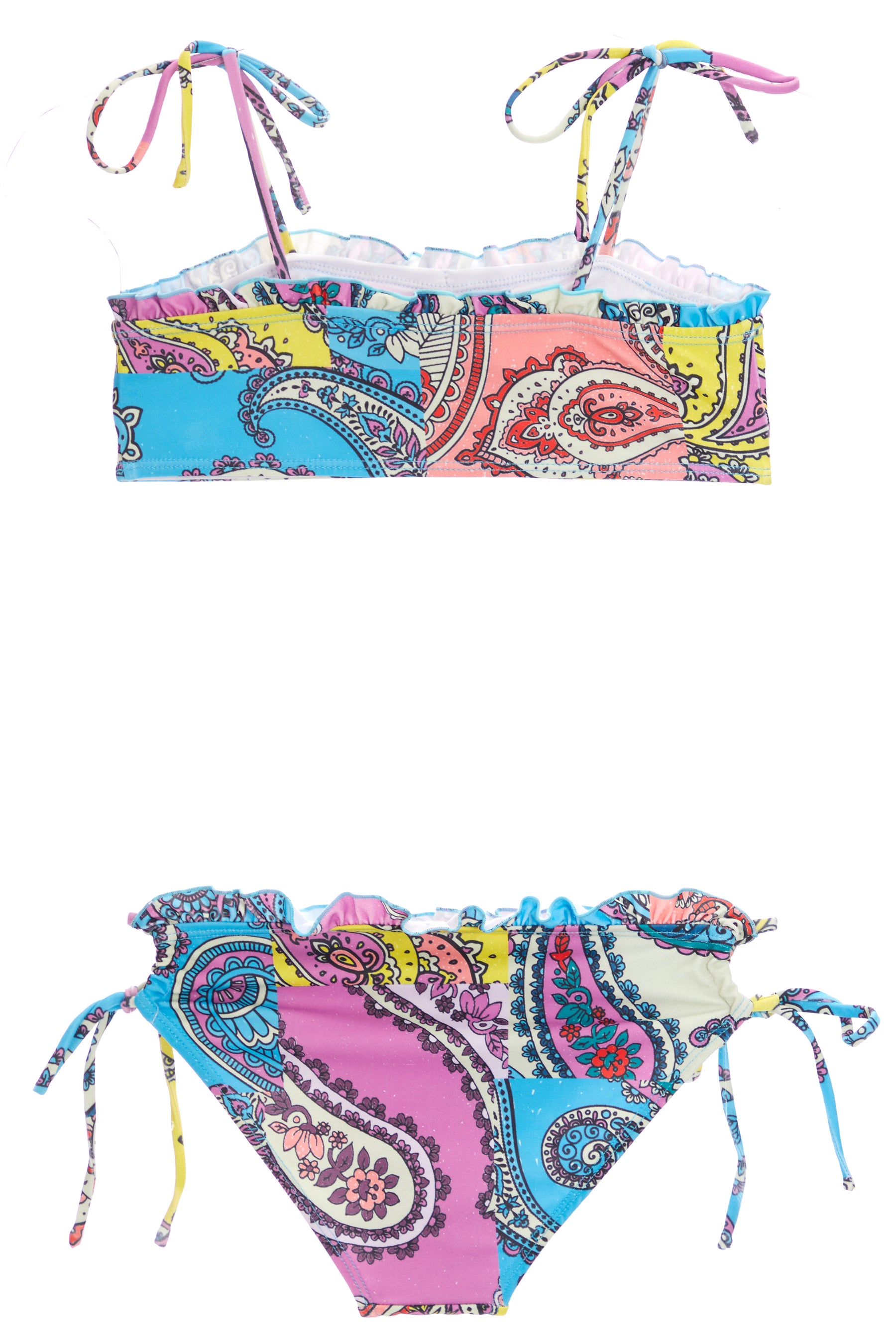 Paisley Tie Ruffle Bikini Set