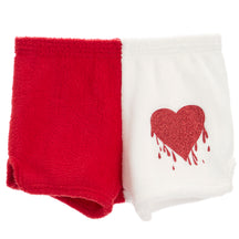Red/White Short Glitter Drippy Heart