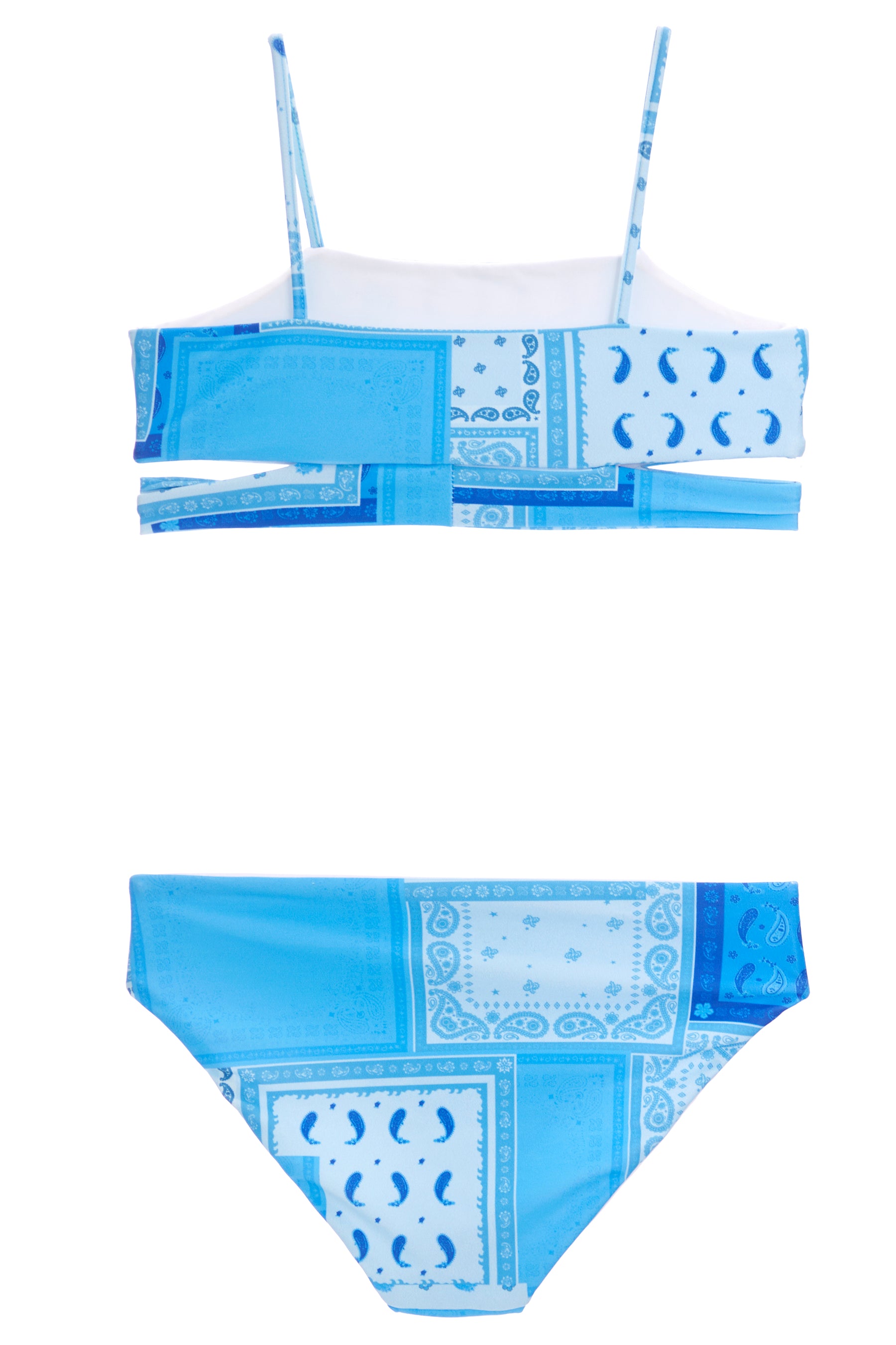 Blue Bandana Cut Out Bikini Set