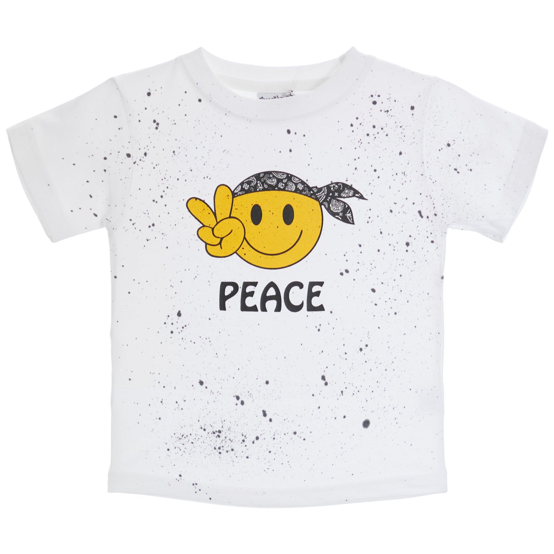 Short Sleeve Bandana Splatter Smiley Tee