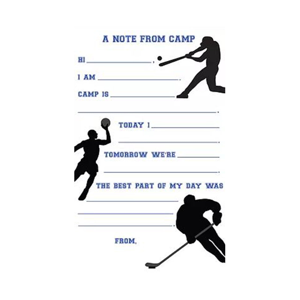 Sports Silhouette Trio Fill In Pad