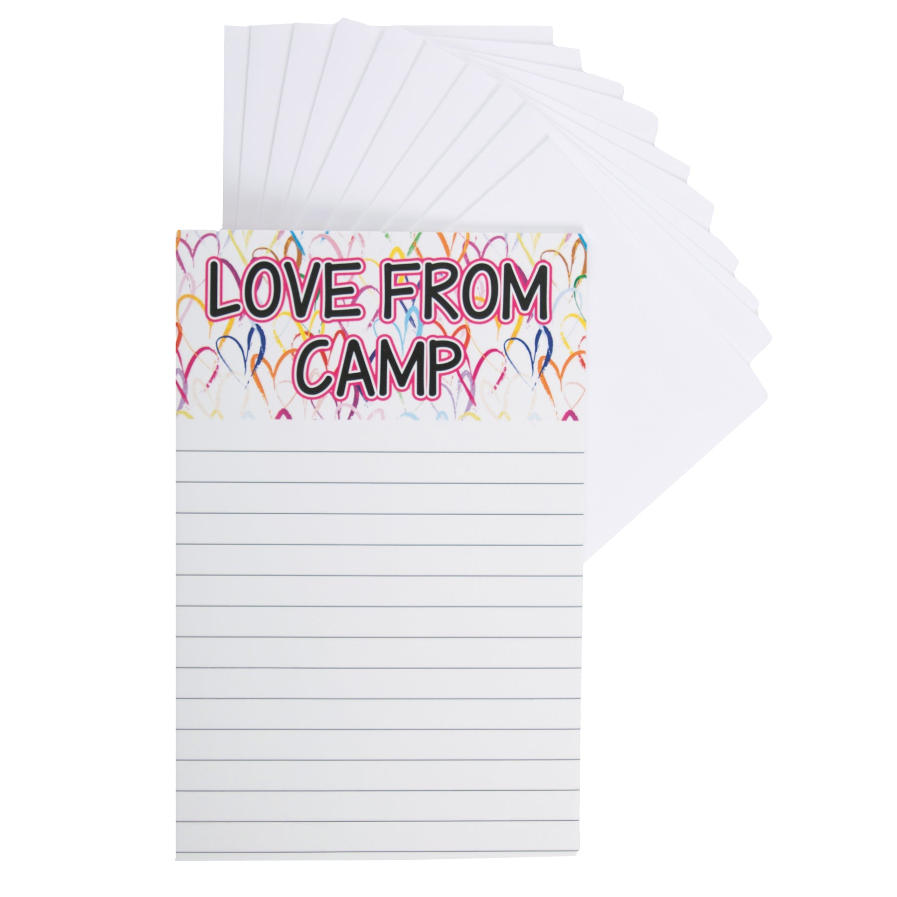 Colorful Brushed Hearts Lined Notepad