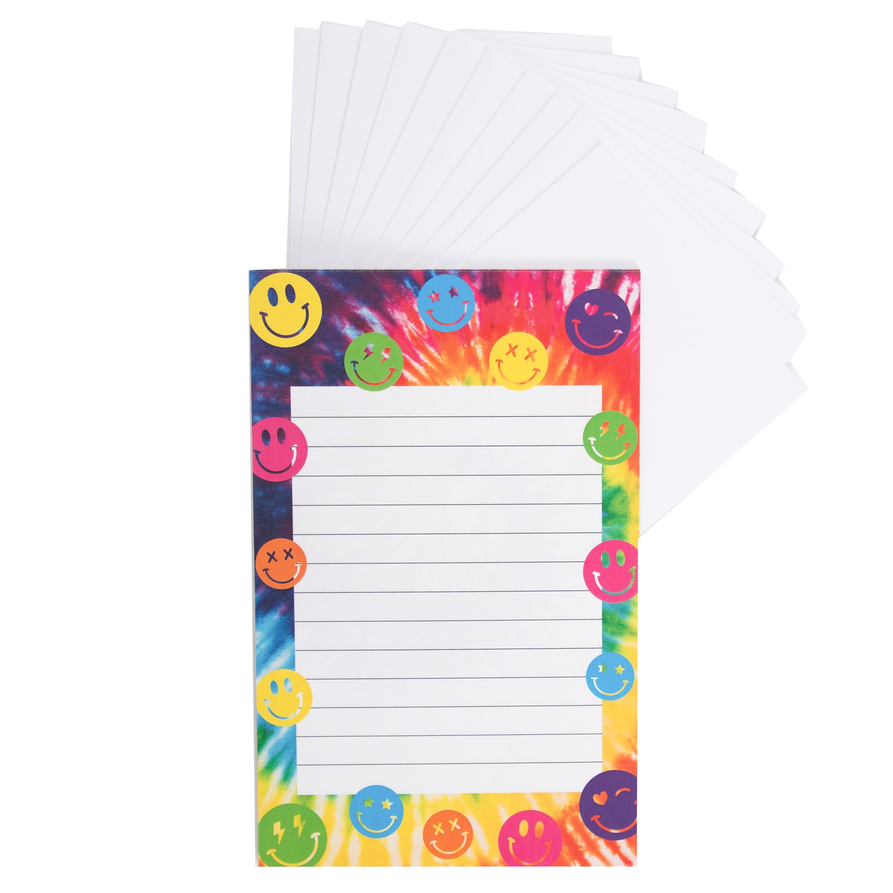 Vibrant Tie Dye Smiley Faces Notepad