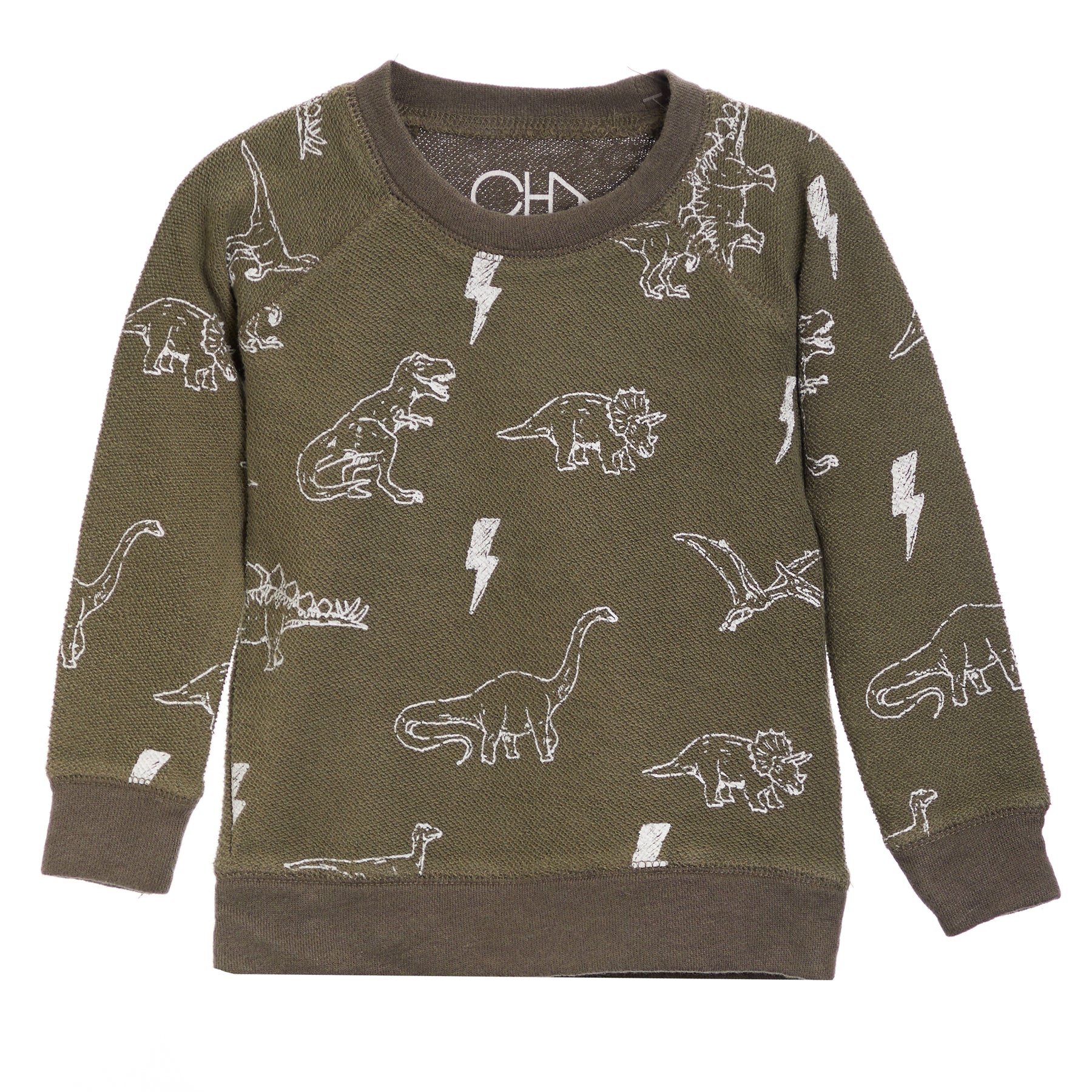 l/S Cozy Knit Dinasour Sweatshirt Safari