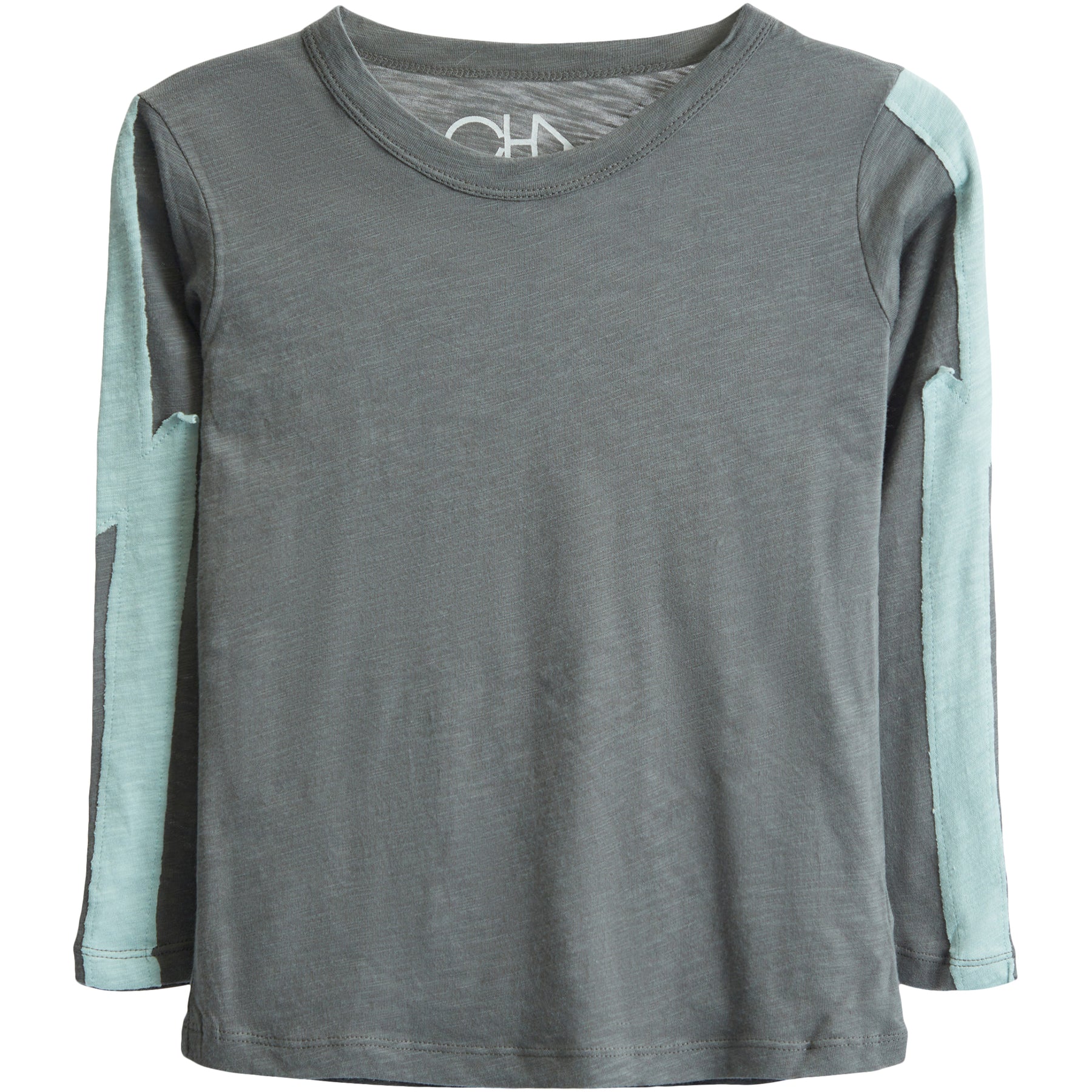 Color Blocked Crewneck Bolt L/S Tee Flax Aloe
