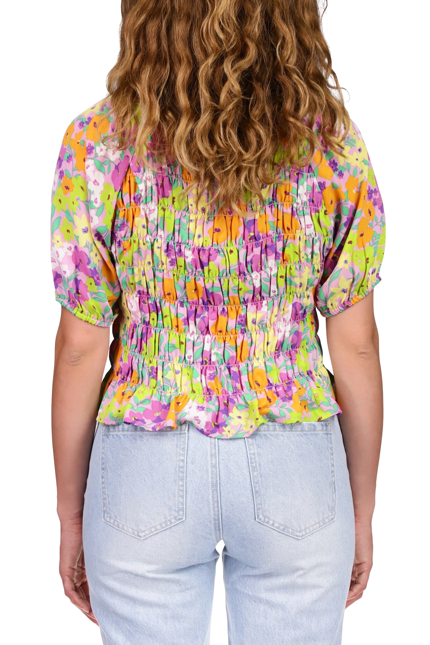 V-Neck Smocked Top