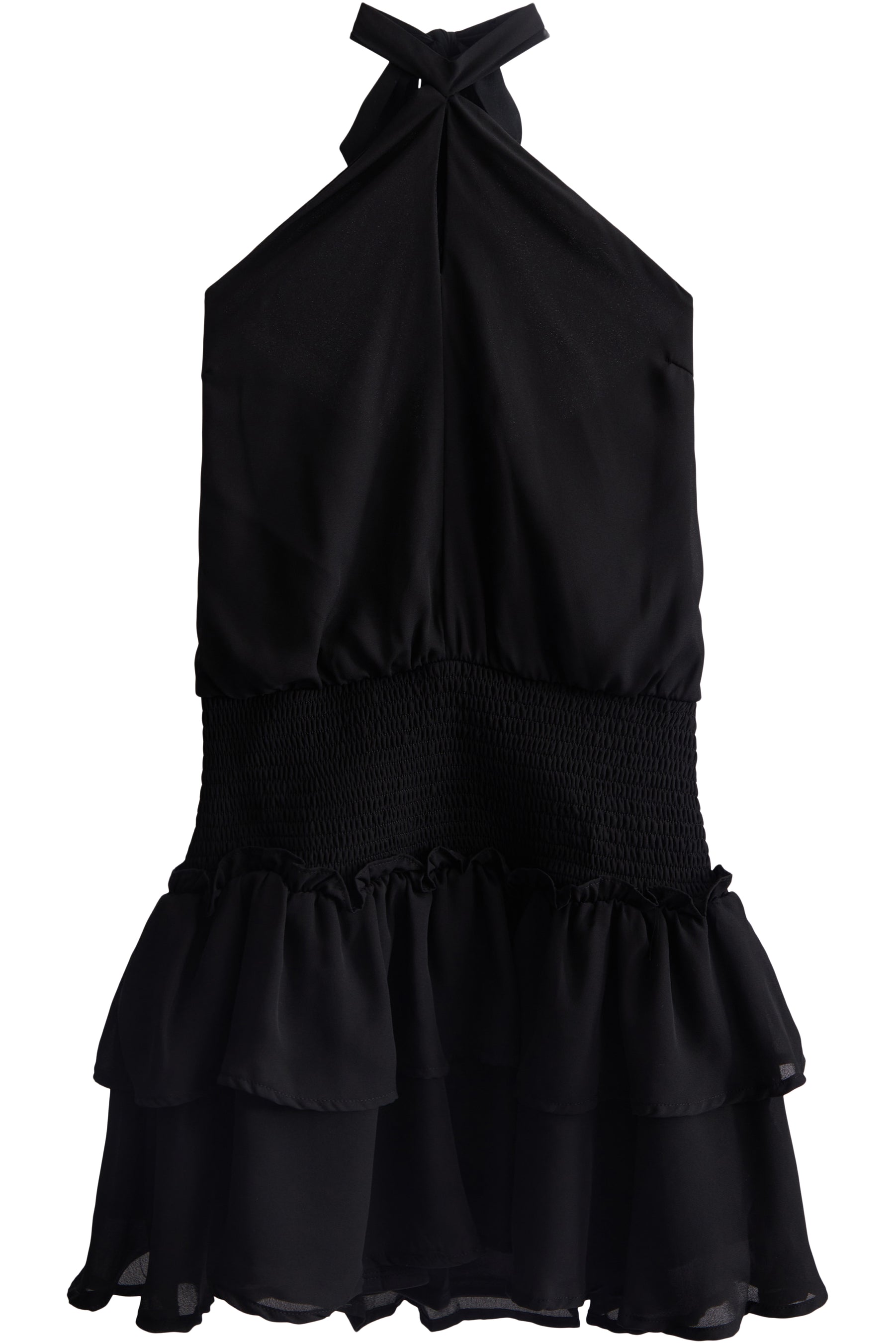Halter Smocked Ruffle Dress