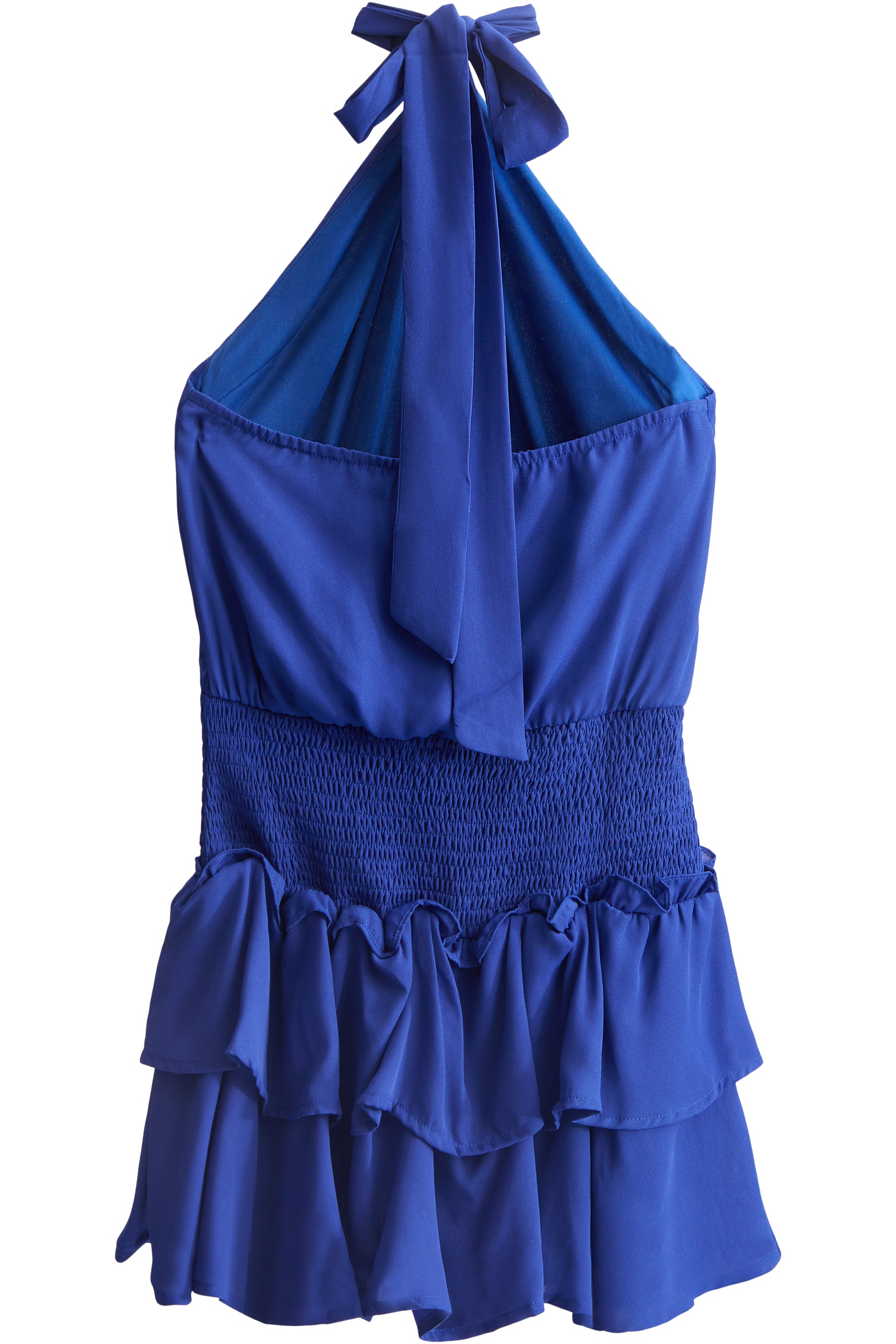 Halter Smocked Ruffle Dress