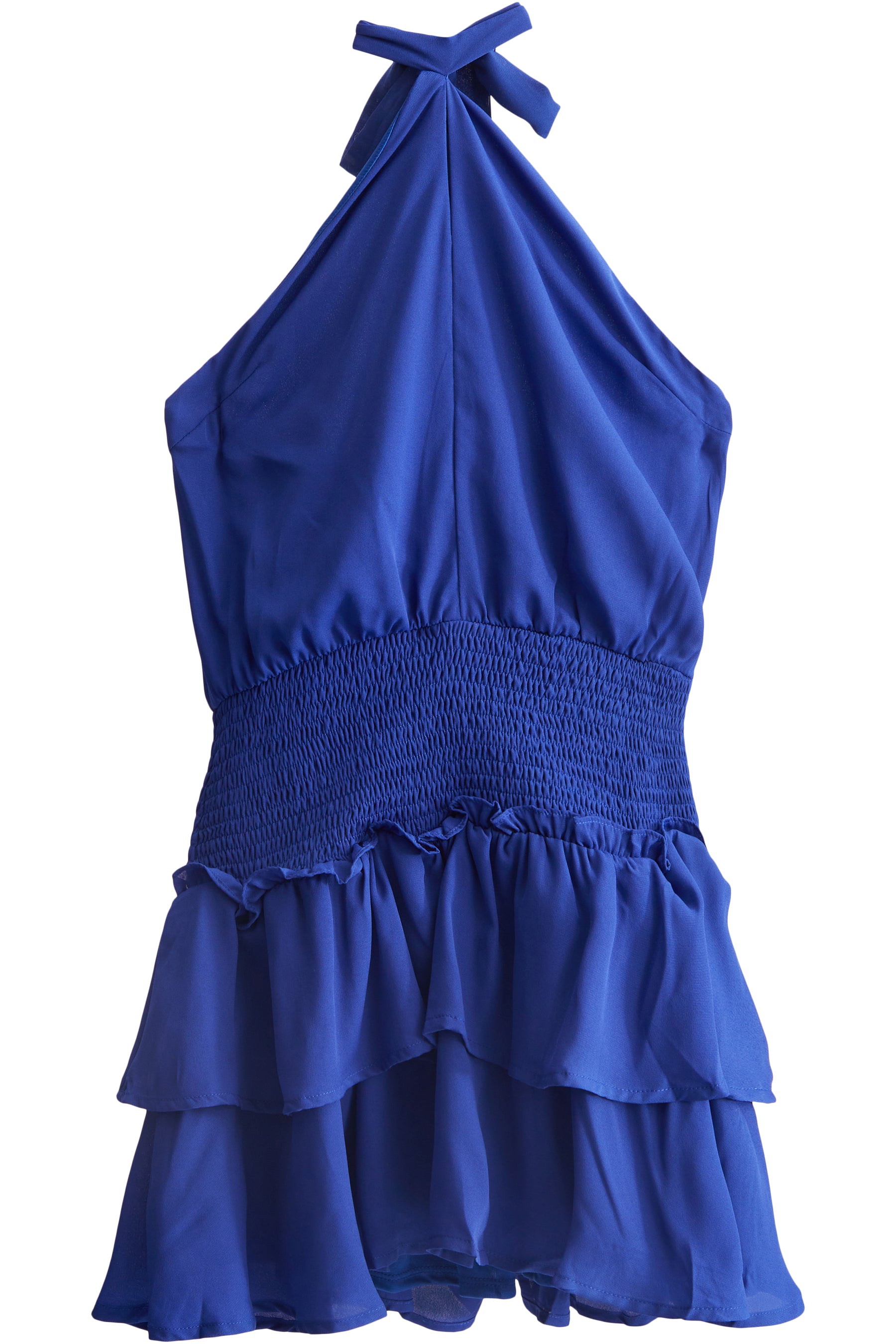 Halter Smocked Ruffle Dress