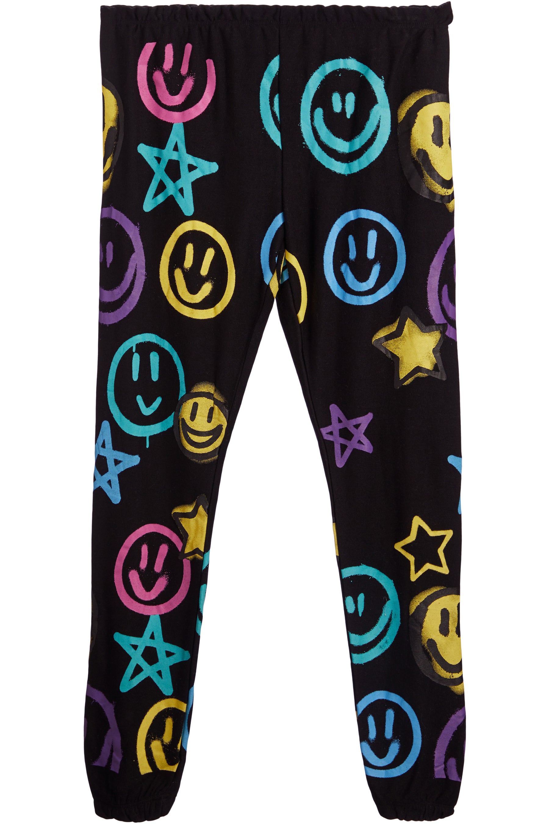 Cozy Knit Smiley Graffiti Jogger