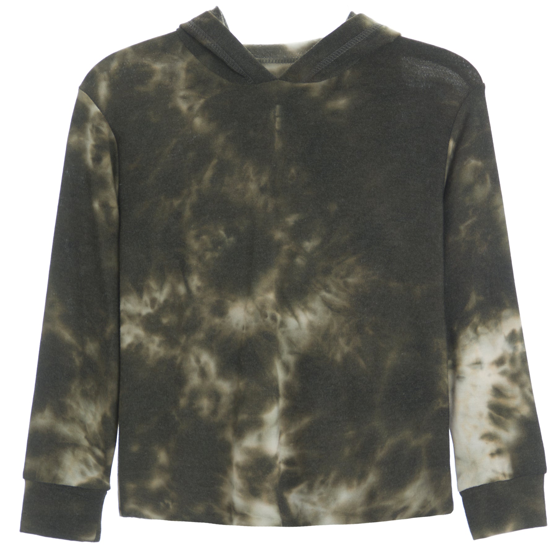 Cozy Knit Tie Dye Lightning Drippy Heart Hoodie