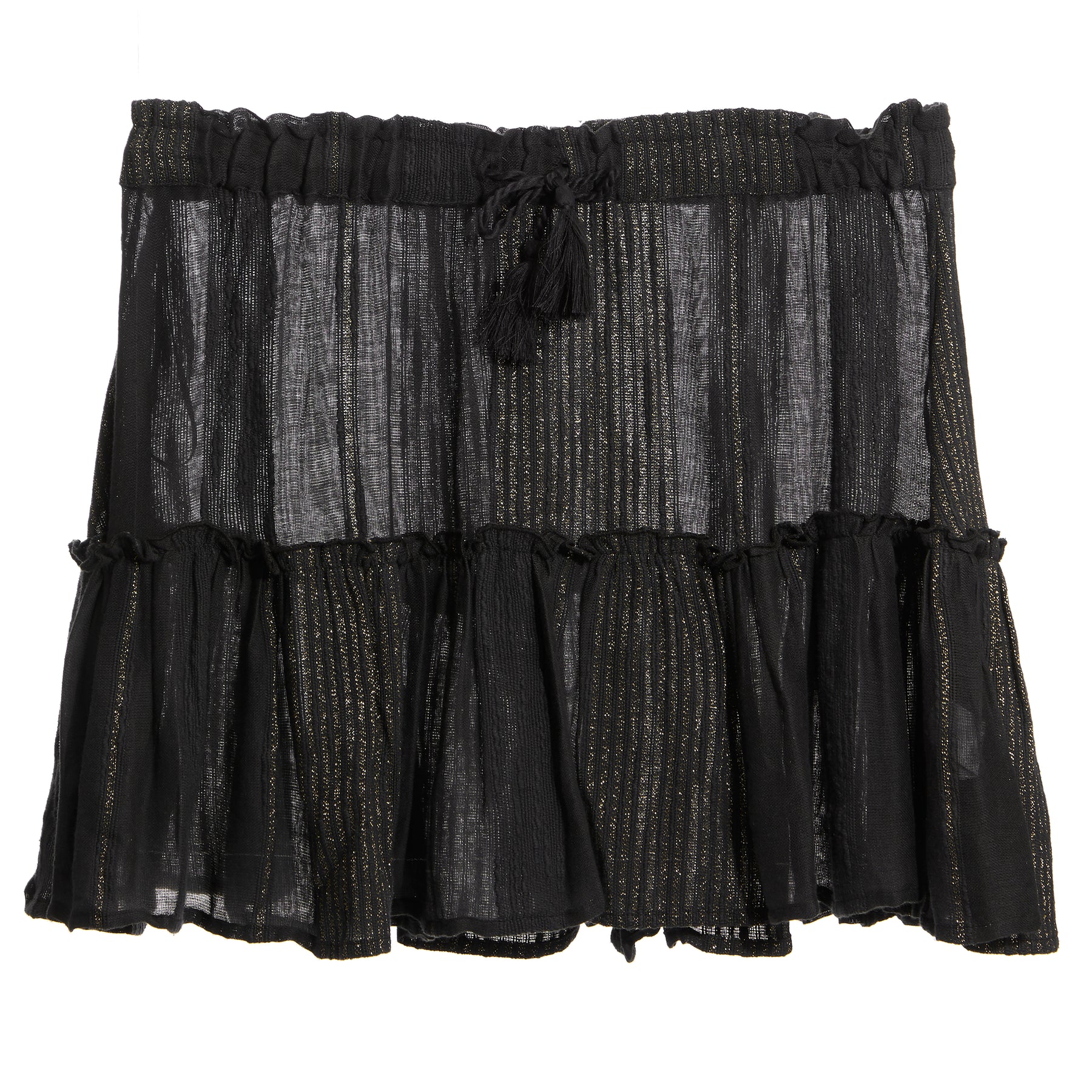 Lurex Stripe Tiered Skirt