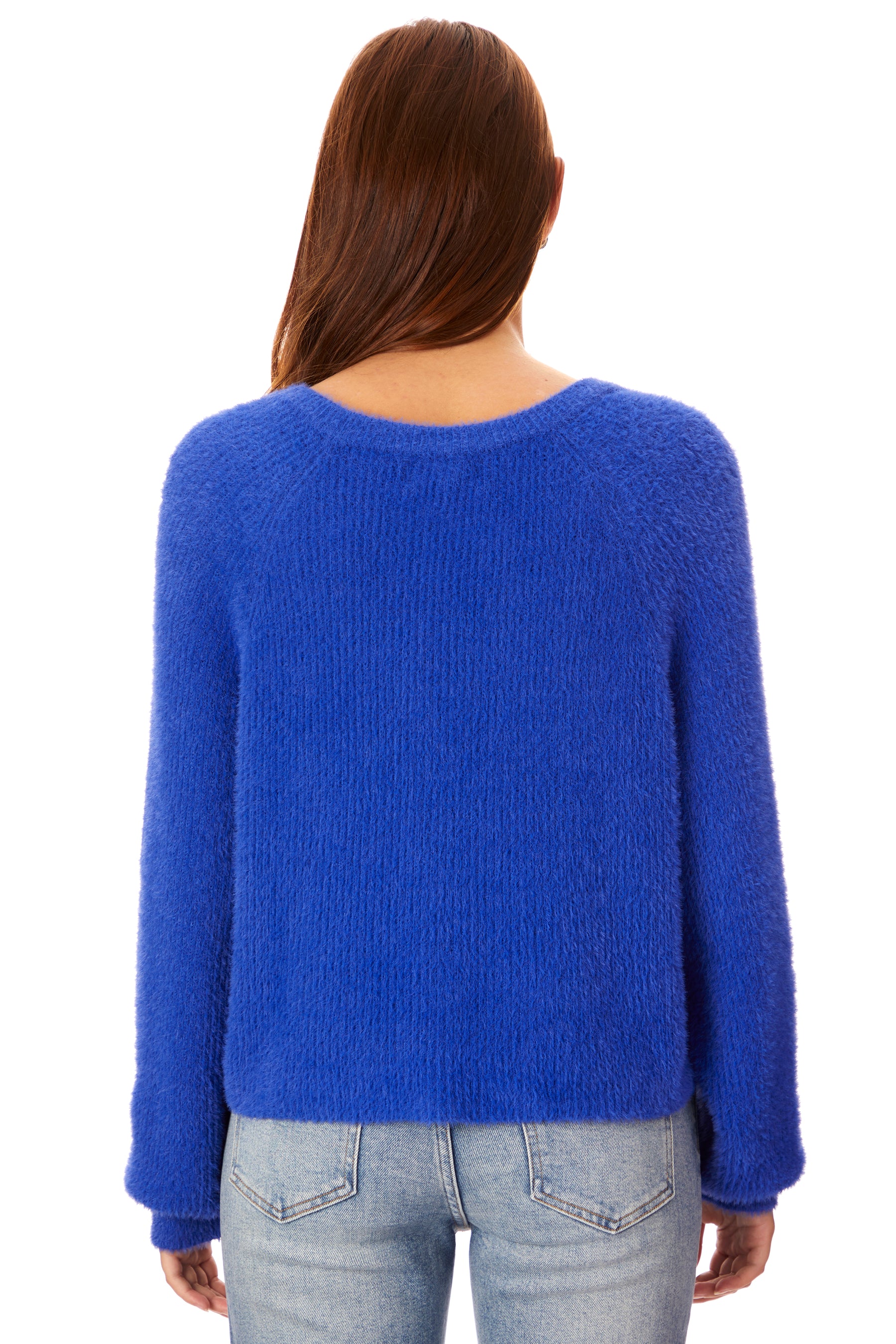 Fuzzy Notch Neck Sweater