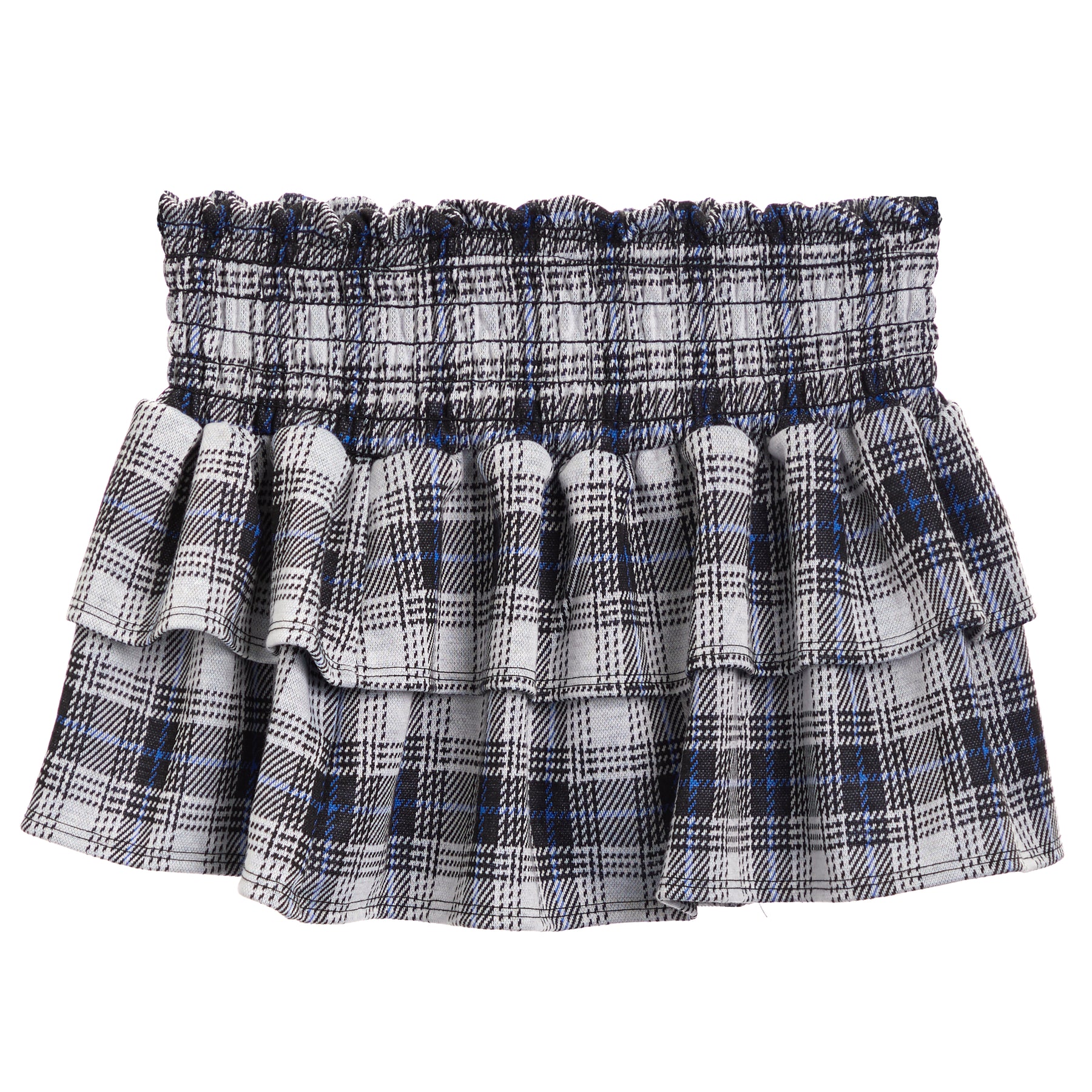 Plaid Smock Ruffle Skirt