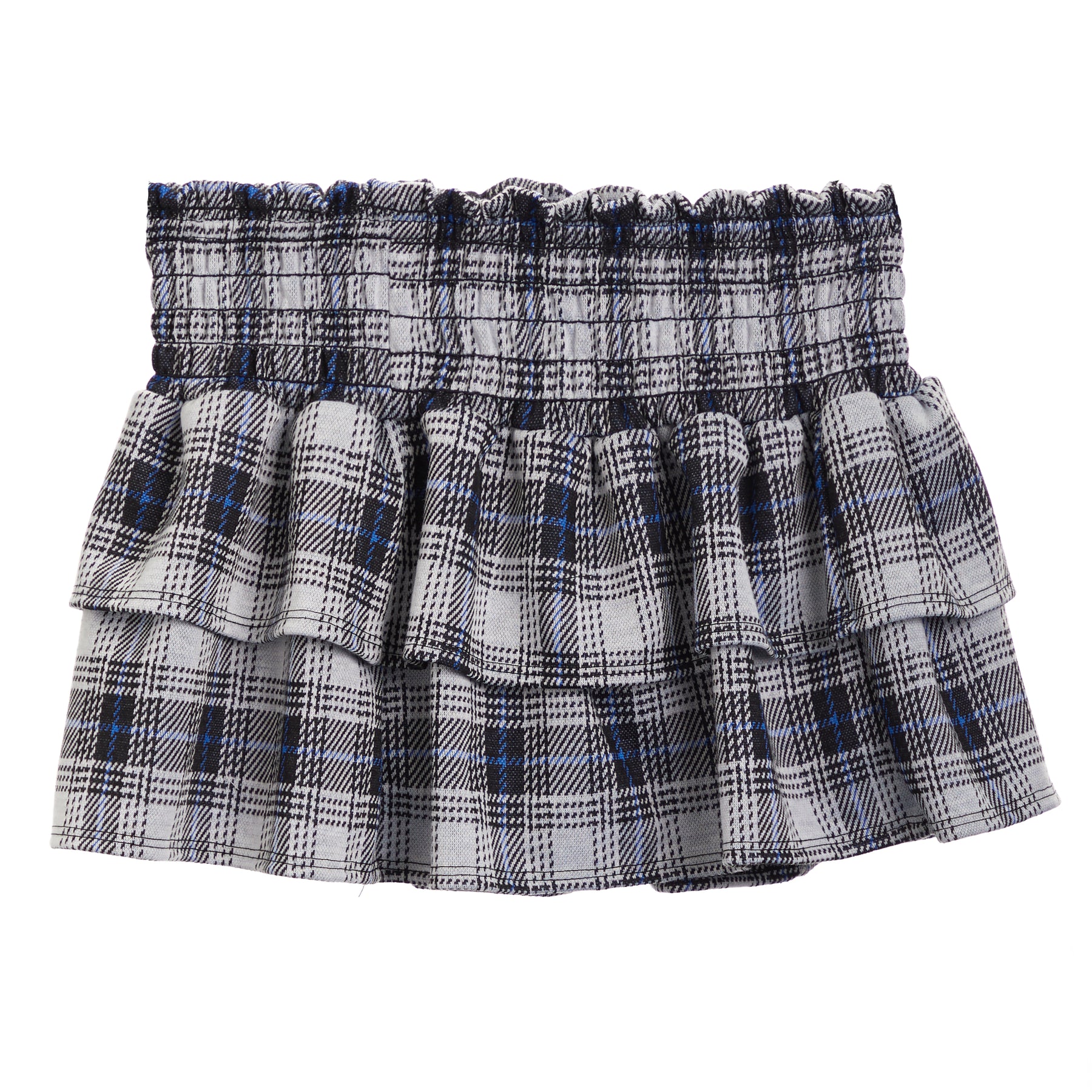 Plaid Smock Ruffle Skirt