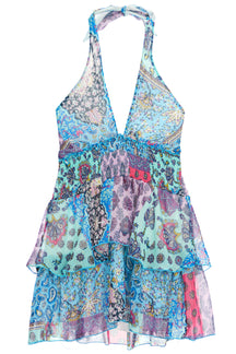 Paisley Patch Halter Dress