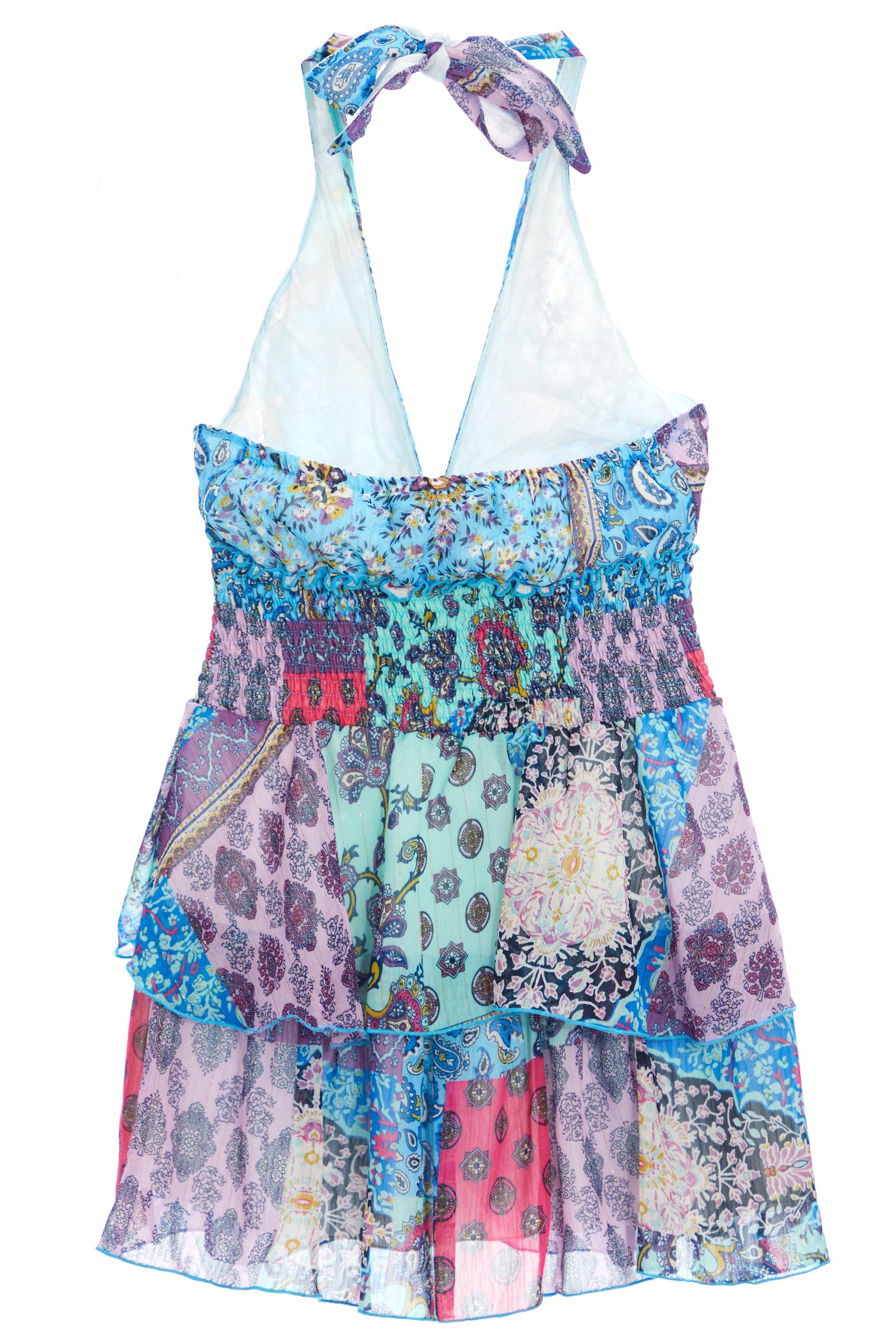 Paisley Patch Halter Dress