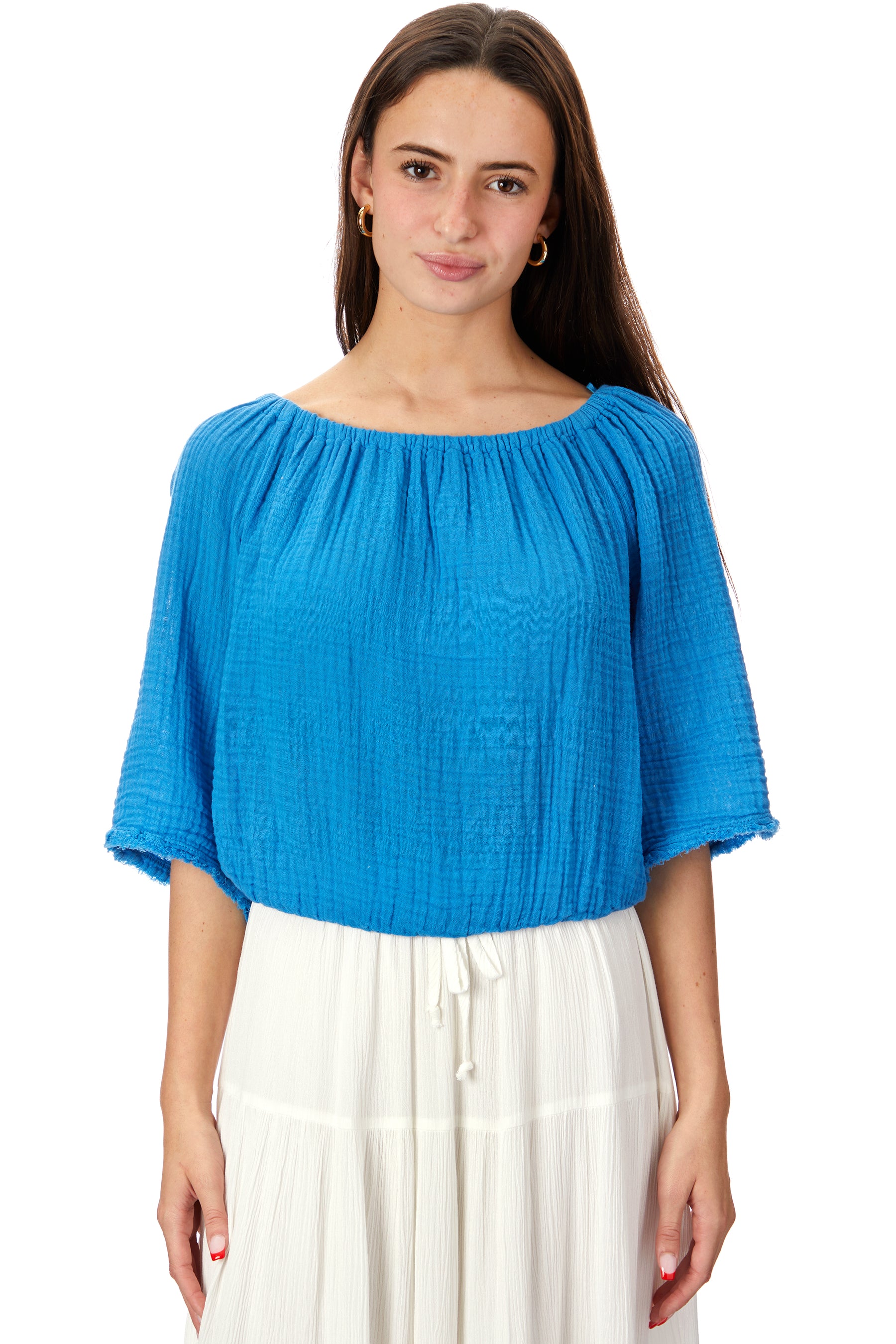 Isabel Gauze Off The Shoulder Top