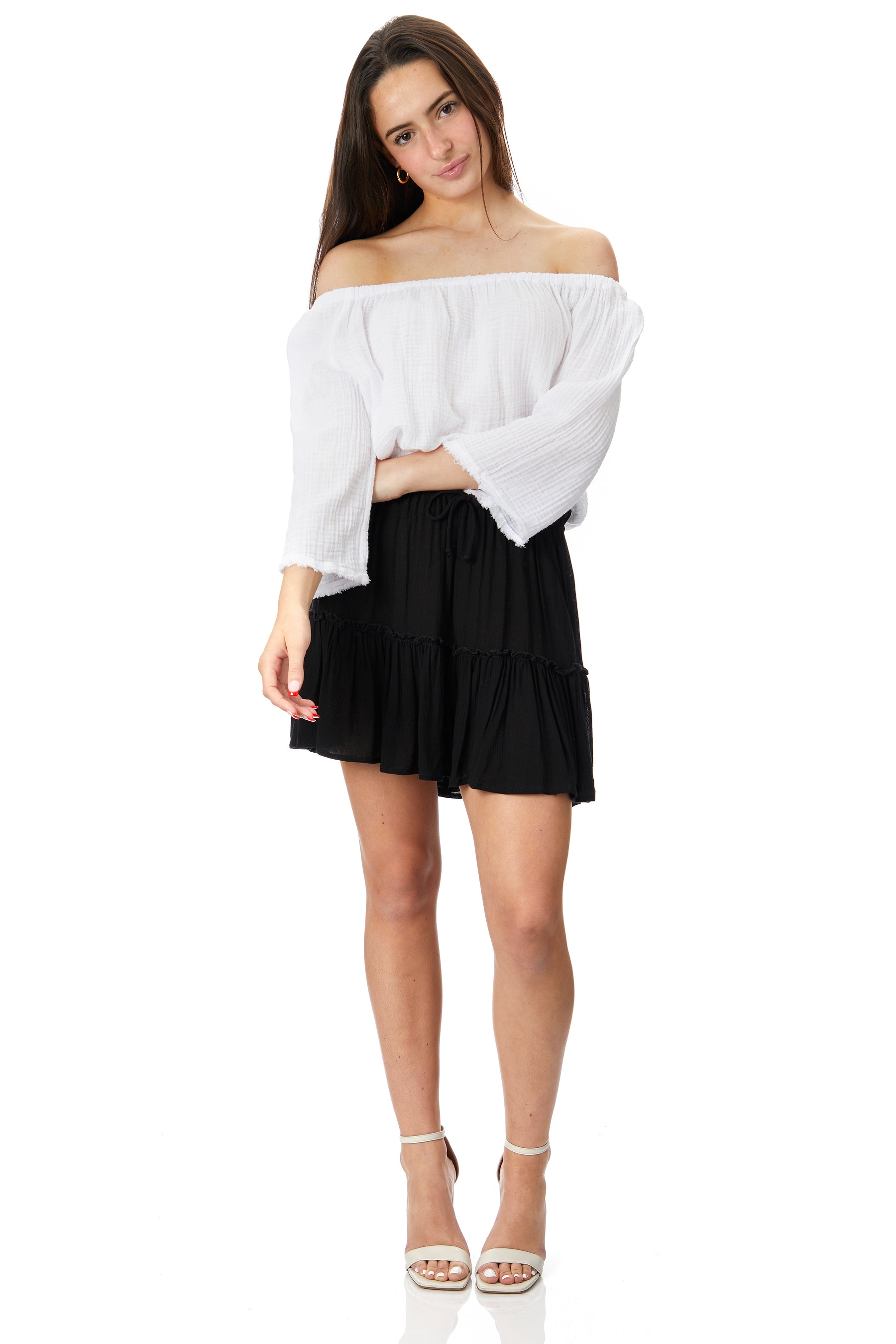 Isabel Gauze Off The Shoulder Top