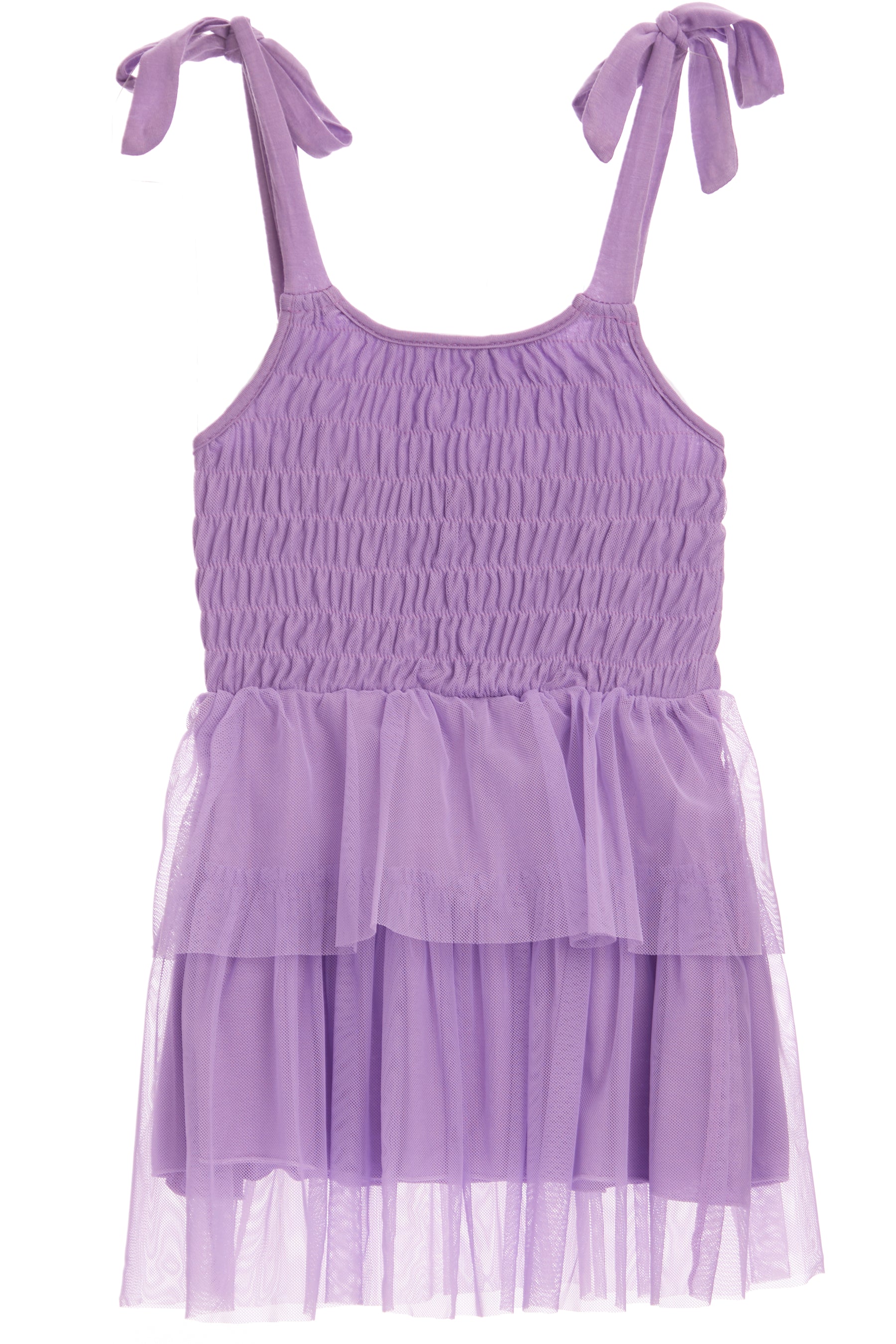 Tie Shoulder Tulle Dress