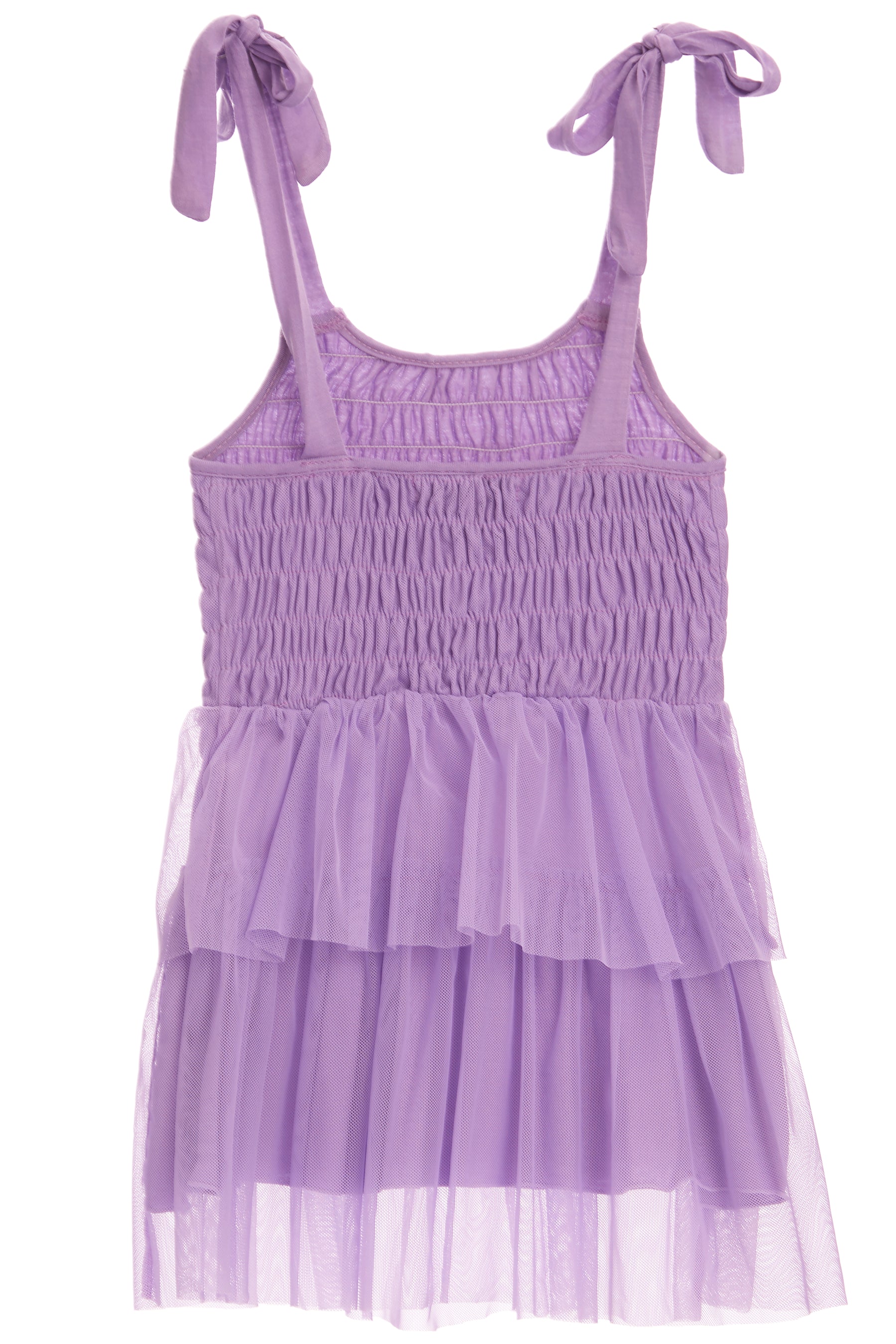 Tie Shoulder Tulle Dress