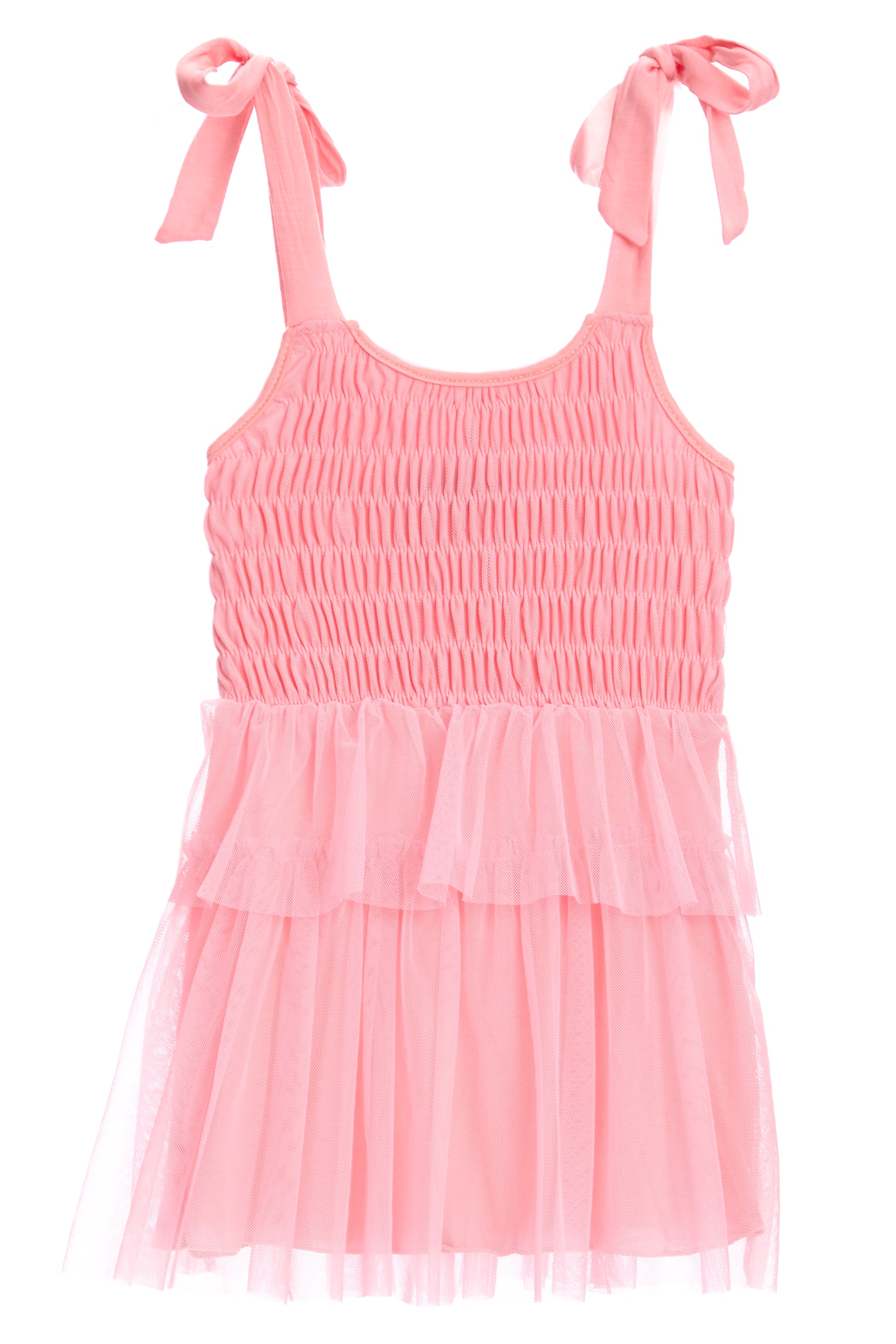 Tie Shoulder Tulle Dress