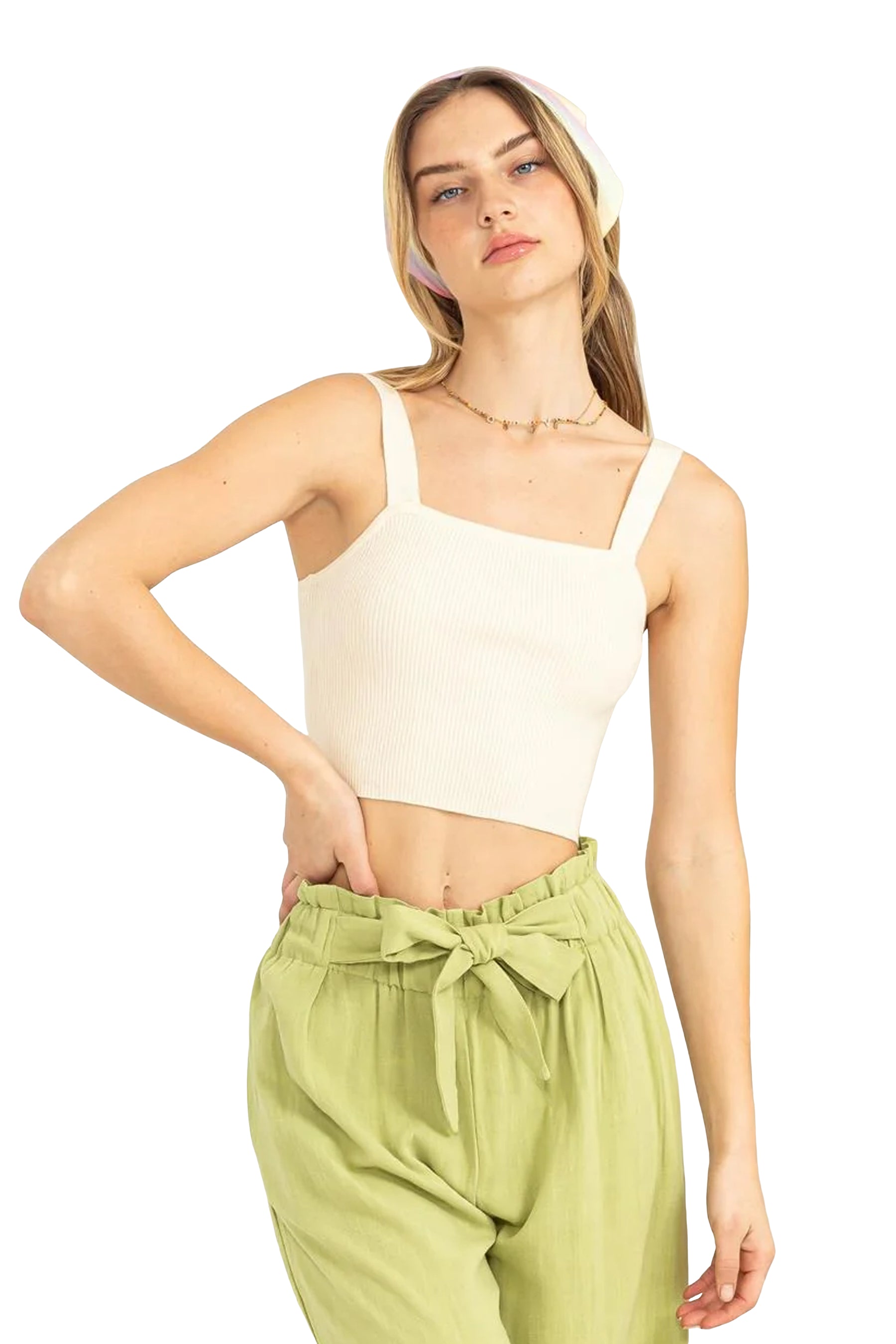 Ribbed Cropped Tank Top