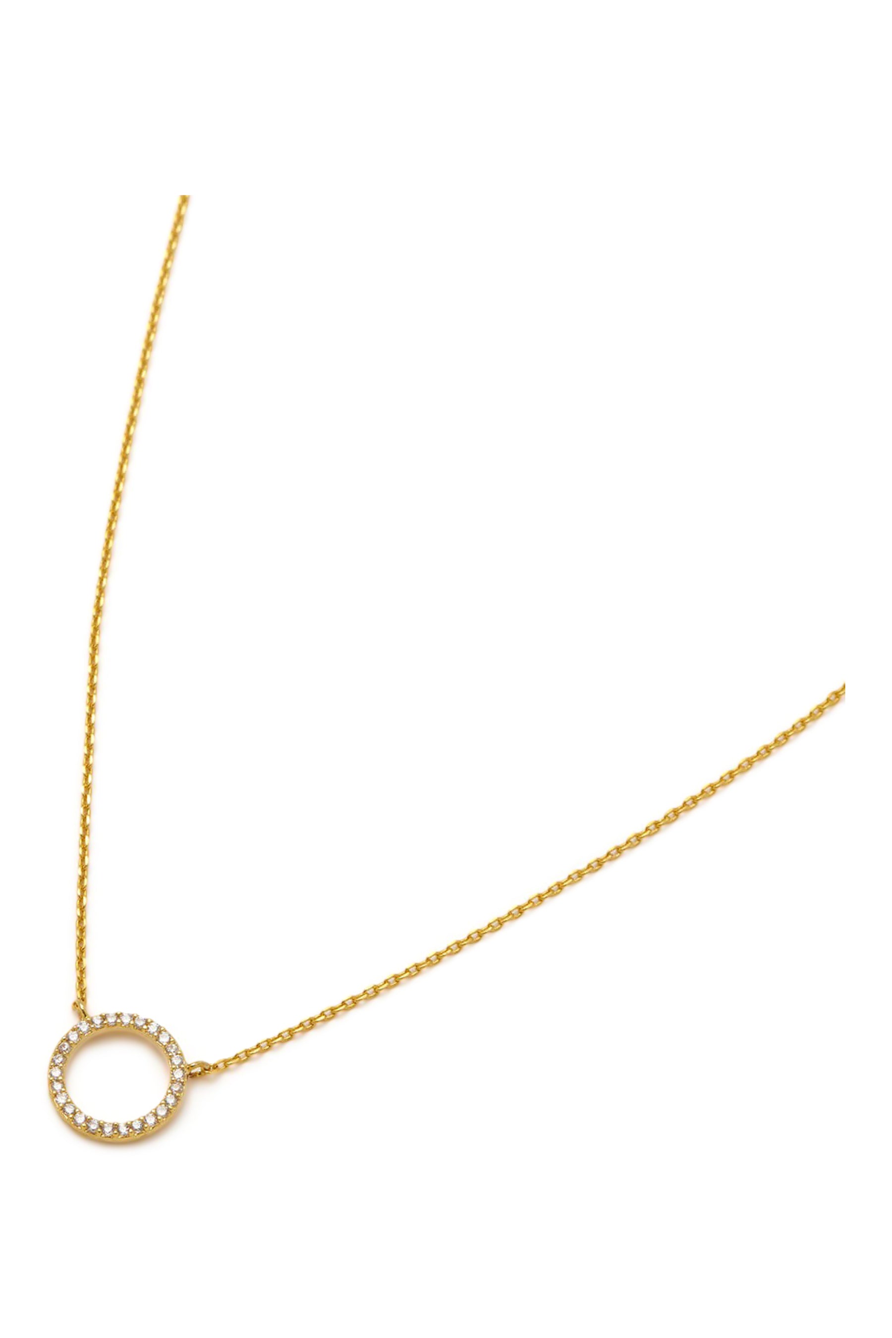 Large Pave Circle Necklace