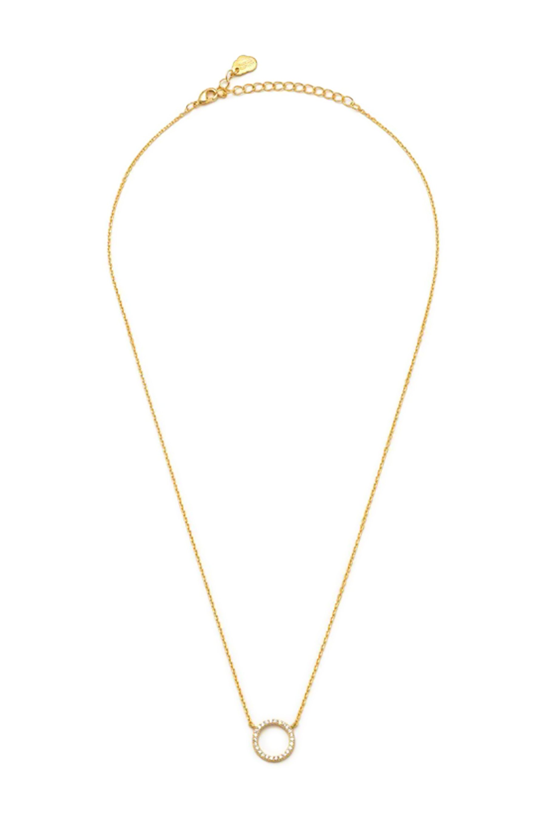 Large Pave Circle Necklace