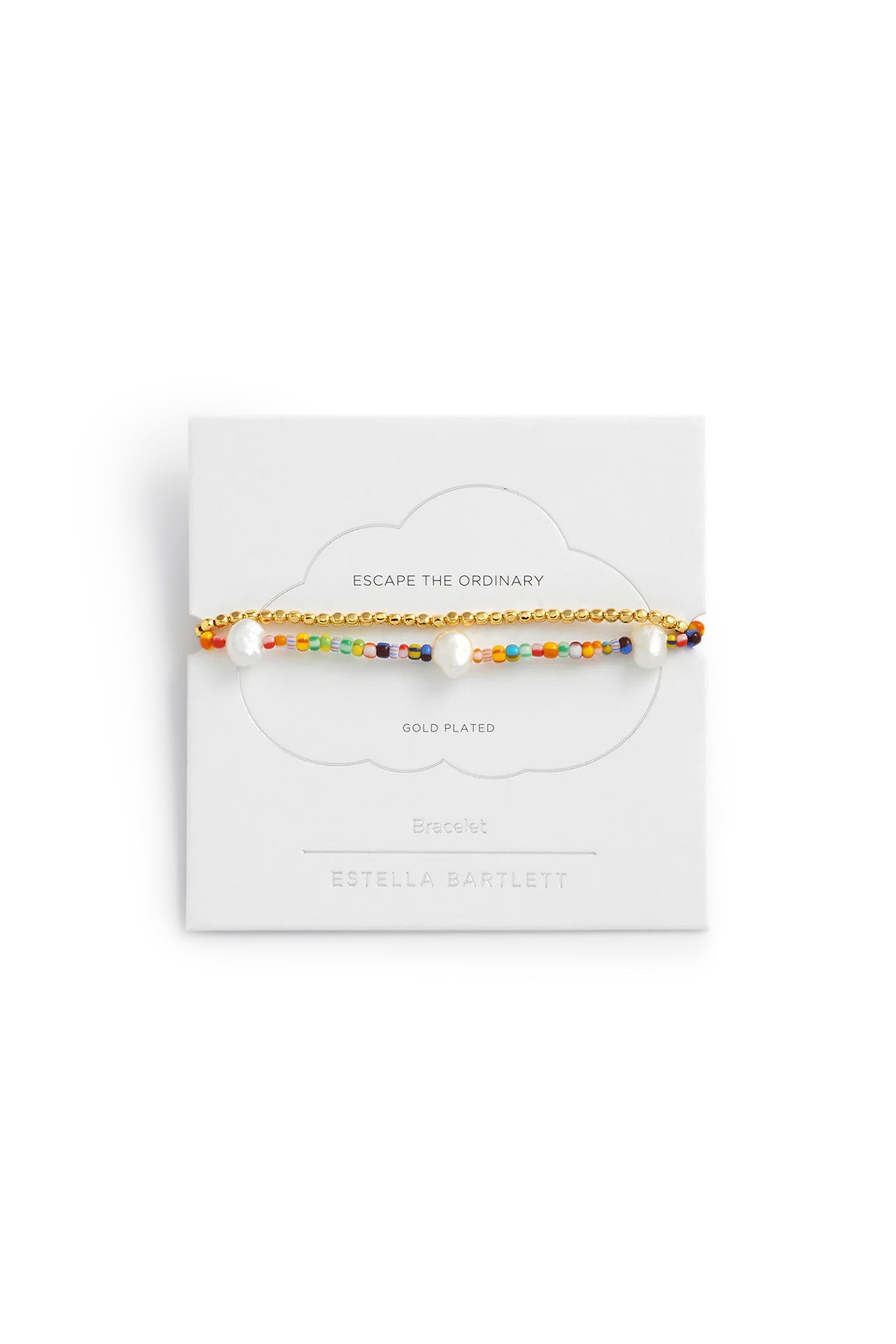 2pk Bracelet Gold/Multi Beads