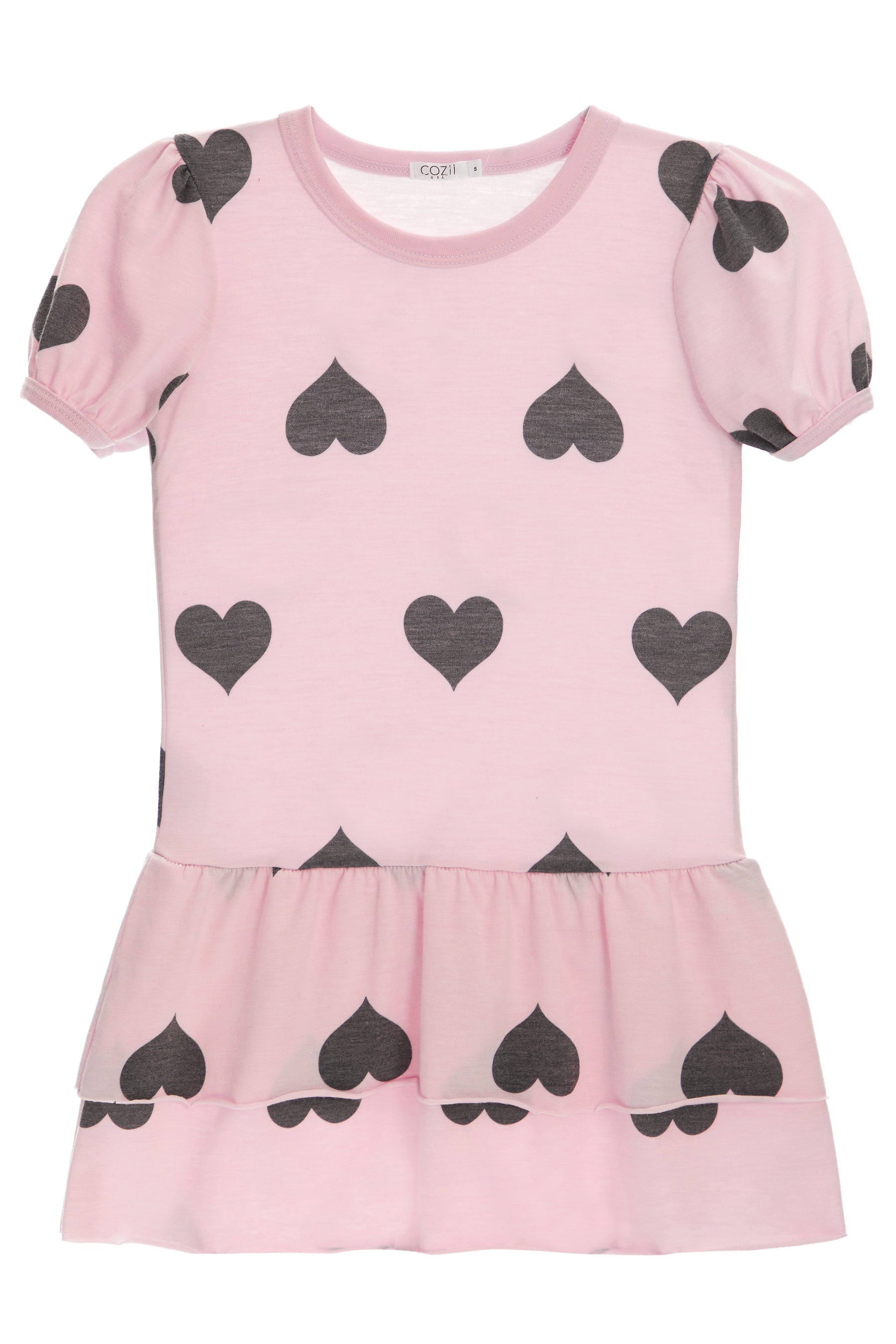 S/S Ruffle Dress- Hearts