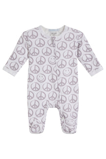 Footie- Grey Peace Sign