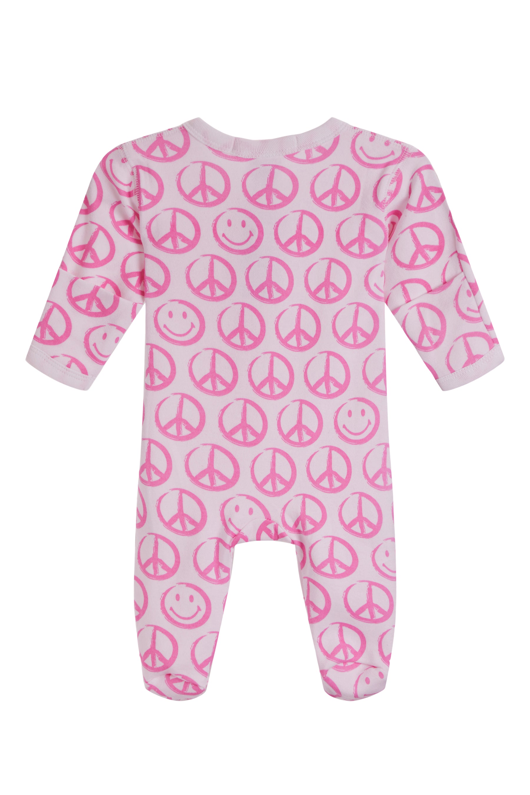 Footie- Pink Peace Sign
