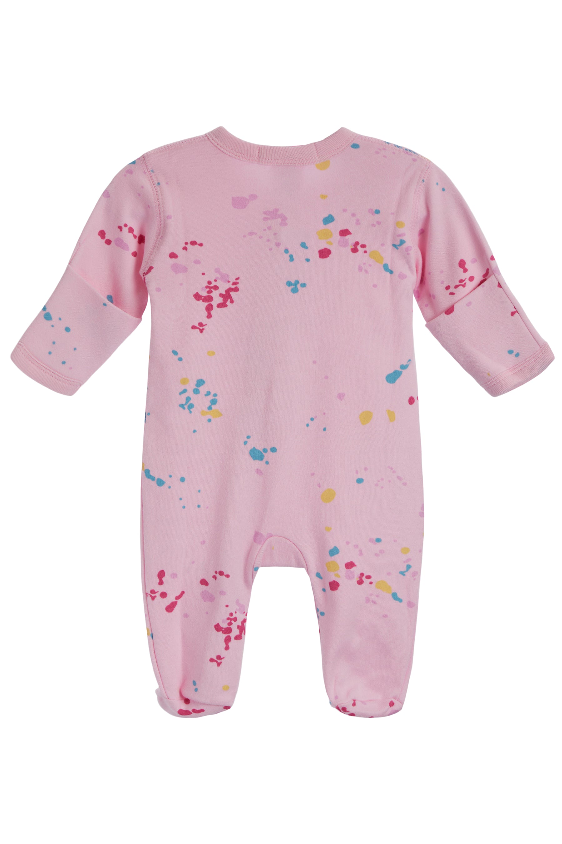 Footie- Multi Splatter Pink